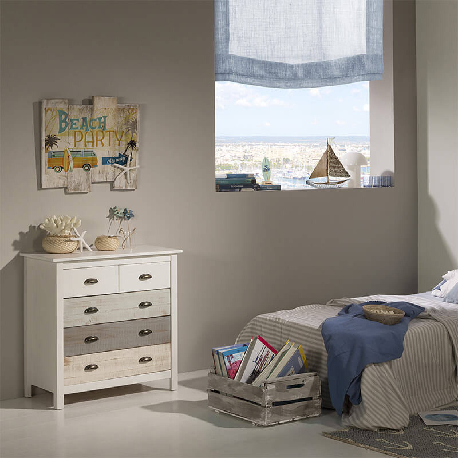 Cómoda Marckeric Romántica Blanco y Gris