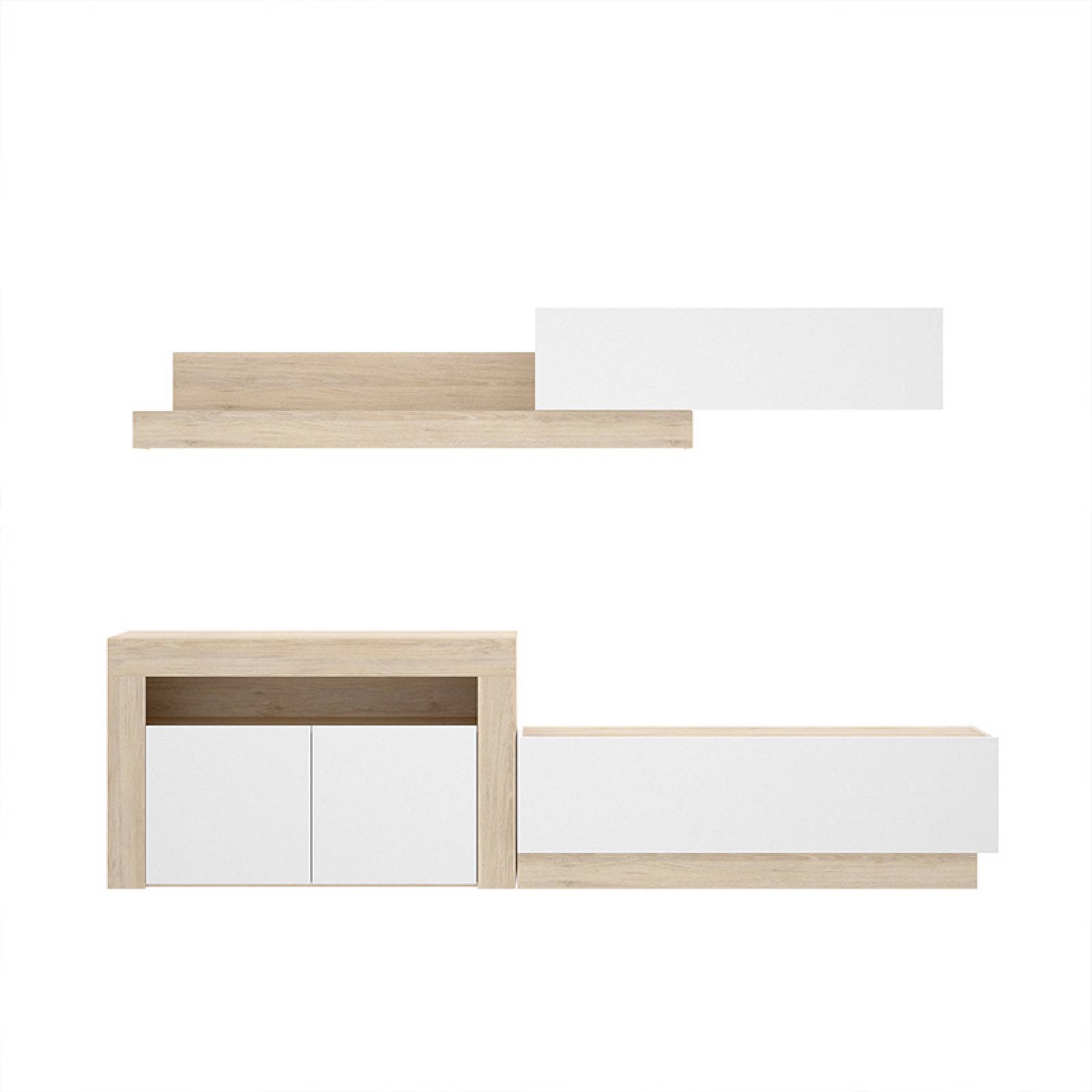 Centro de entretenimiento Rimobel Enna Blanco y Madera