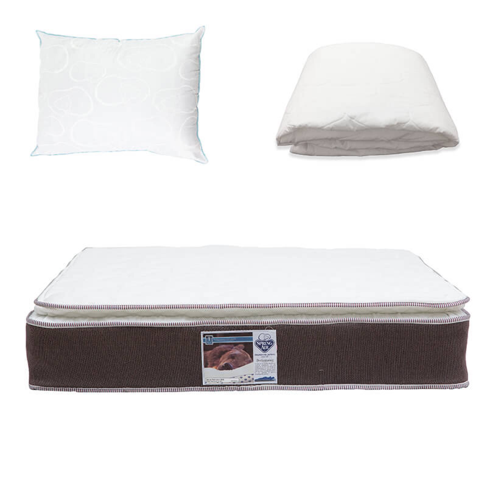 Colchón Matrimonial Spring Air Promo 2000  + Protector + 1 Almohada Osos