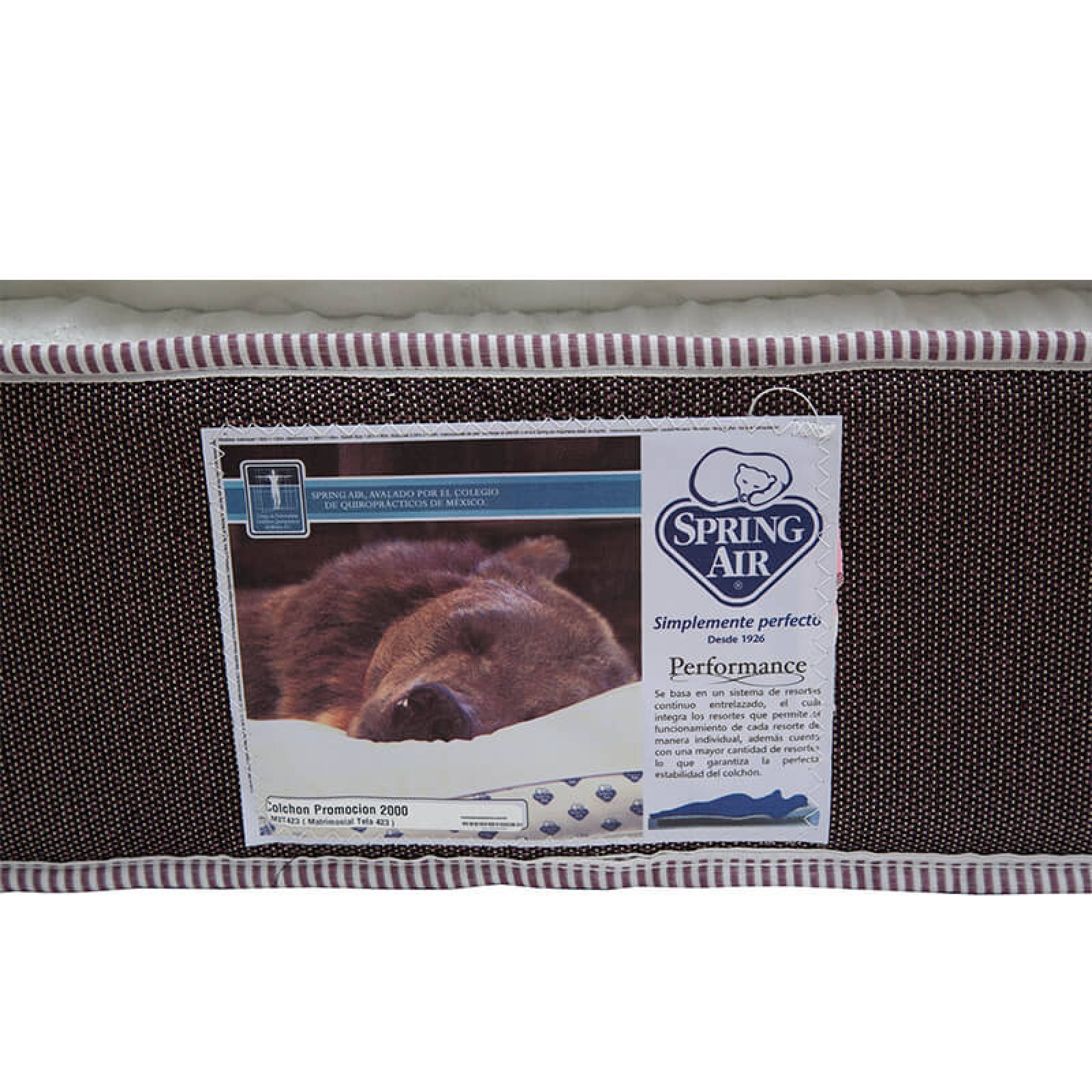 Colchón Matrimonial Spring Air Promo 2000  + Protector + 1 Almohada Osos