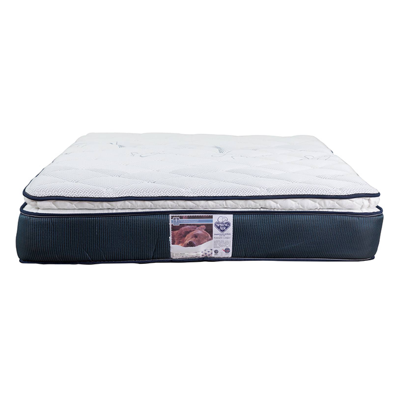 Colchón Queen Size Spring Air Mónaco con Protector y 2 Almohadas Osos