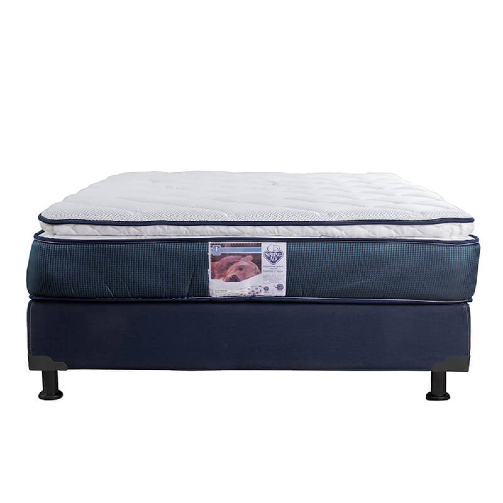 Colchón Individual Spring Air Mónaco con Box Azul