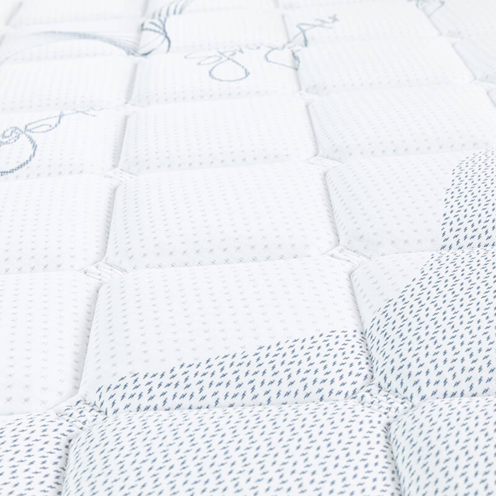 Colchón Matrimonial Spring Air Mónaco con Box  Dicasa Azul, Sábanas y Protector