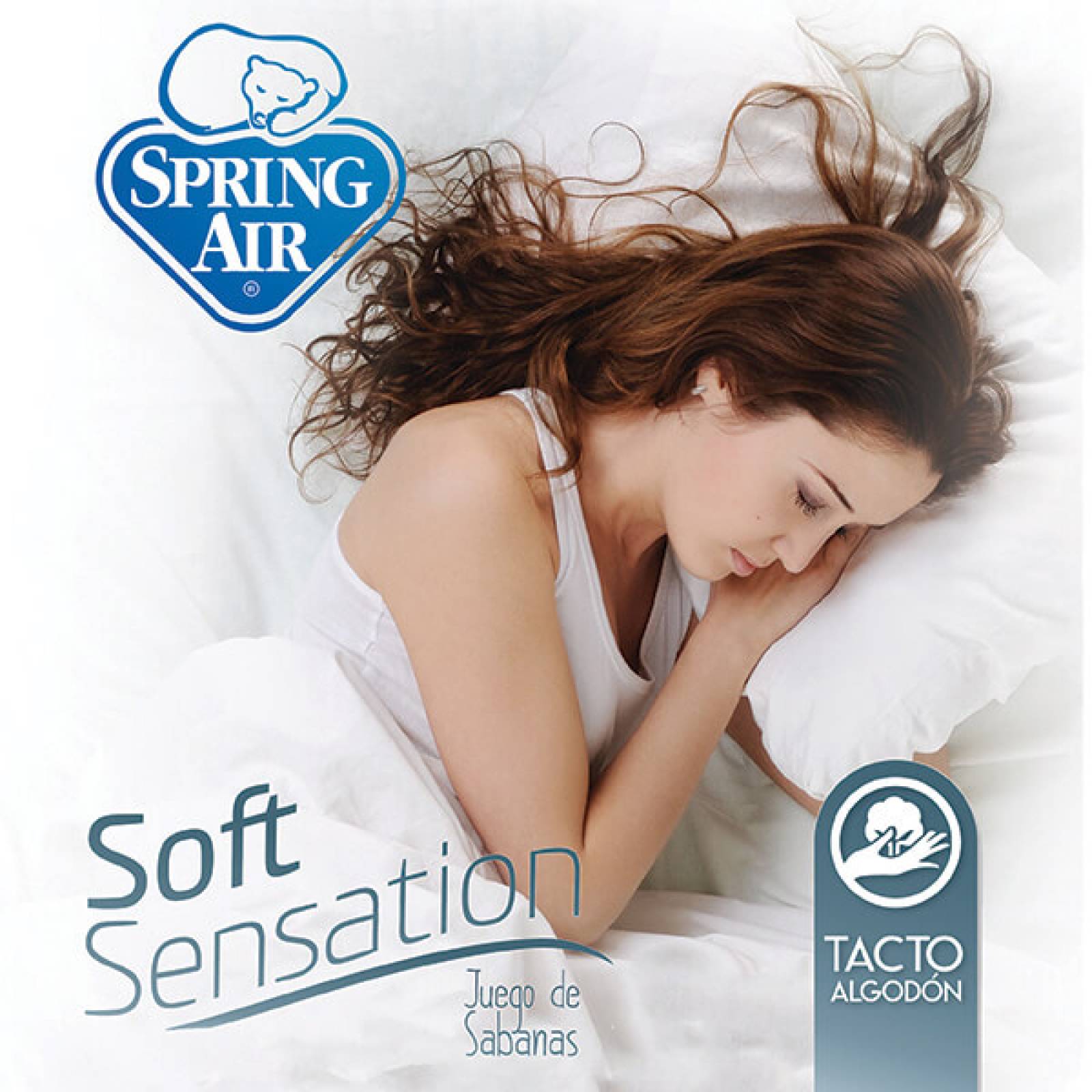 Colchón Queen Size Spring Air Jupiter con Juego de Sábanas, Protector de Colchón y 1 Almohada Osos