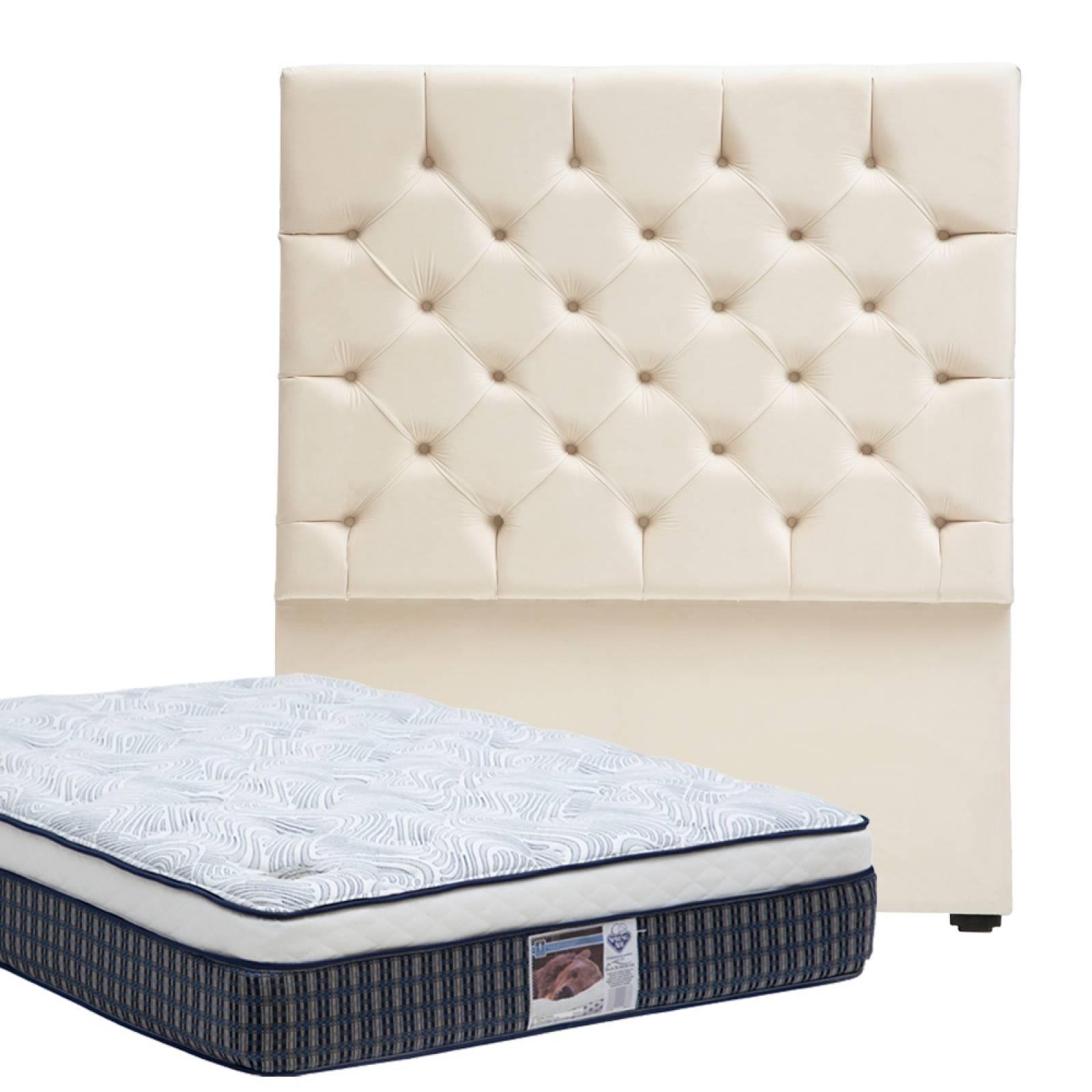 Colchón Matrimonial Spring Air Cannon con Cabecera Capri Dicasa