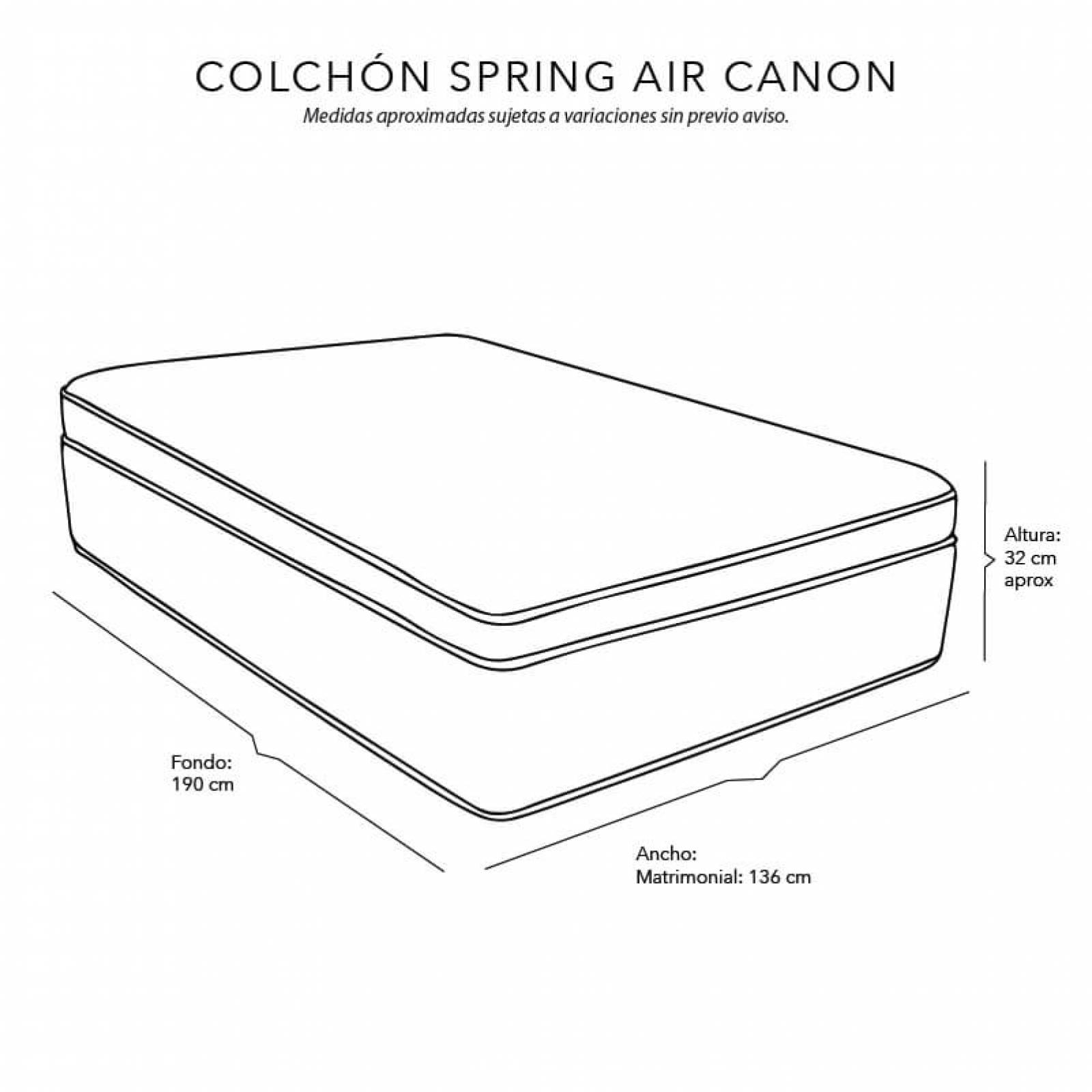 Colchón Matrimonial Spring Air Cannon con Cabecera Capri Dicasa
