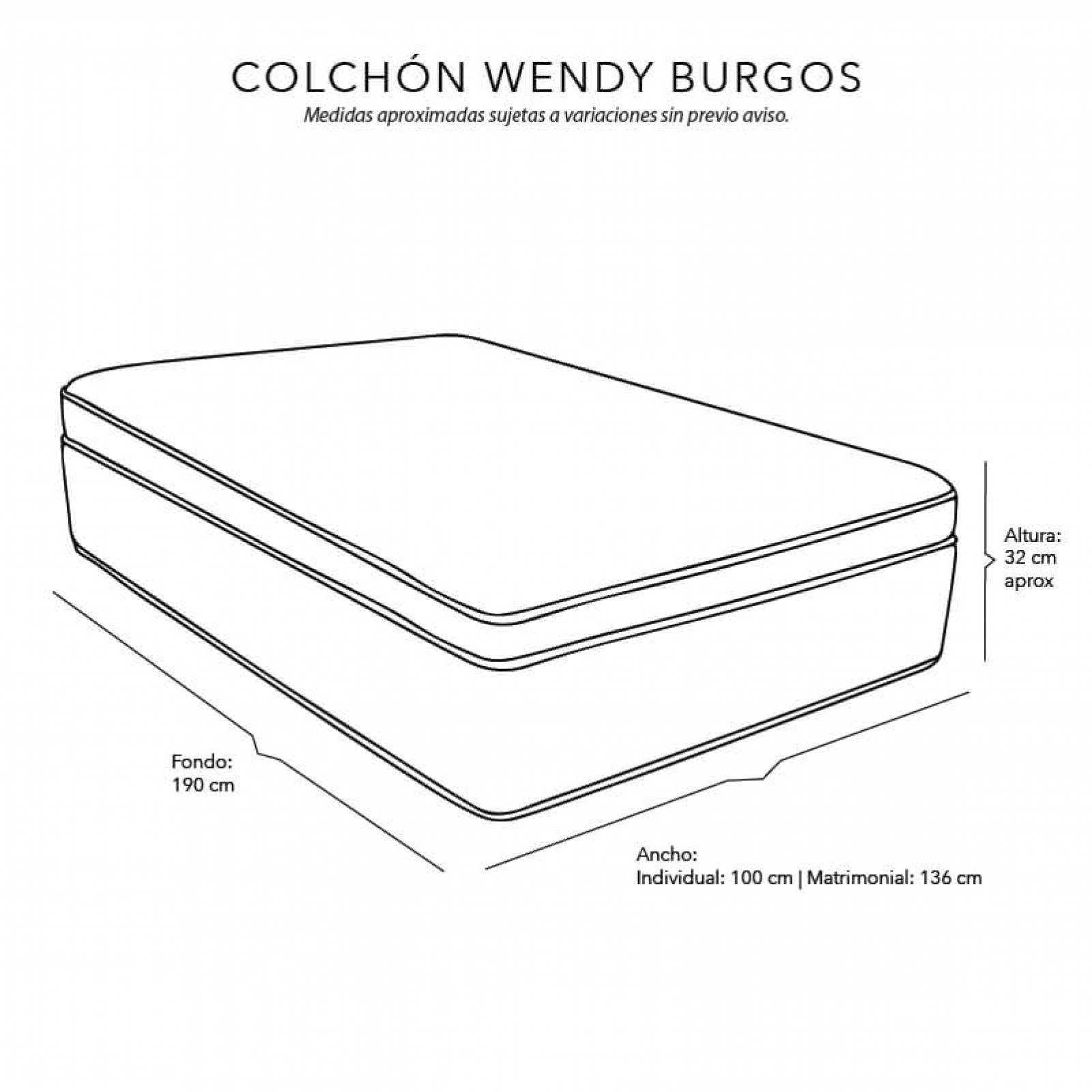 Colchón Matrimonial Wendy Burgos con Cabecera Catania Dicasa