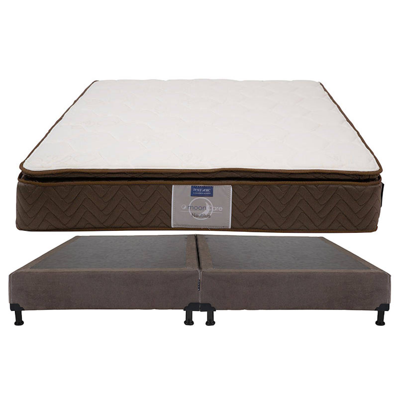 Colchón King Size Restonic Nautilus con Box Dicasa Chocolate
