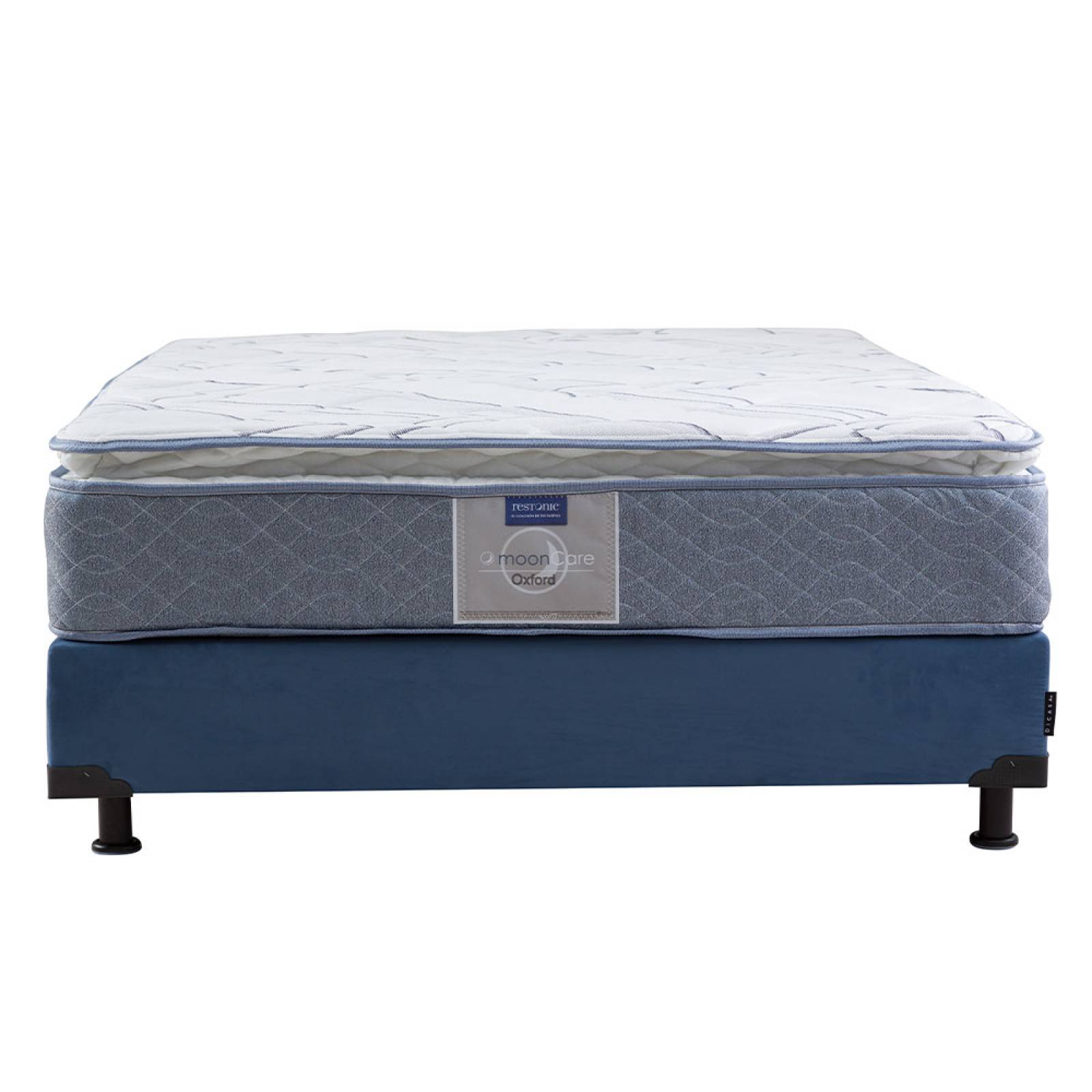 Colchón individual Restonic Oxford con Box Dicasa Slate color azul pizarra