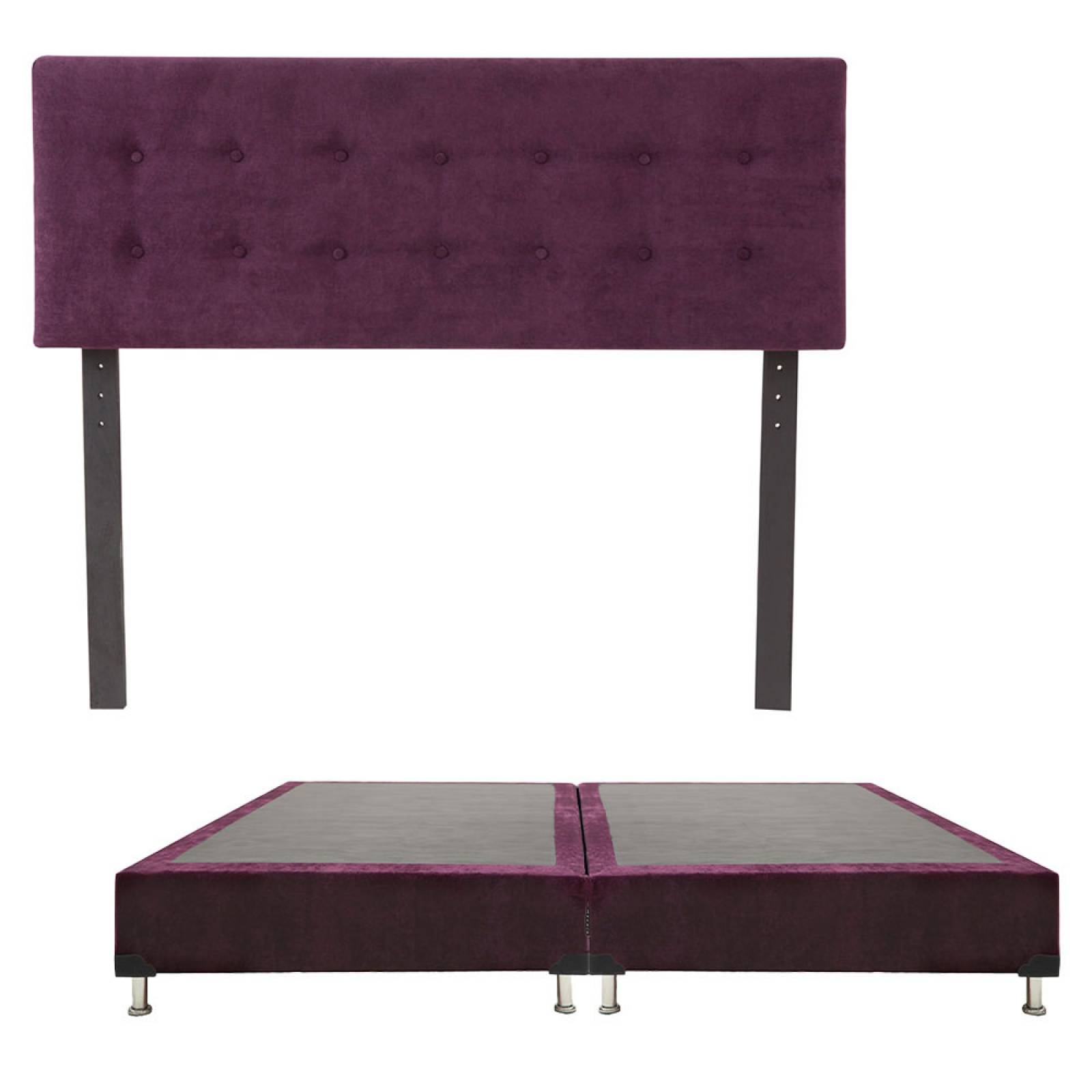 Cabecera King Size Dicasa Bilbao con Box Velvet Morado