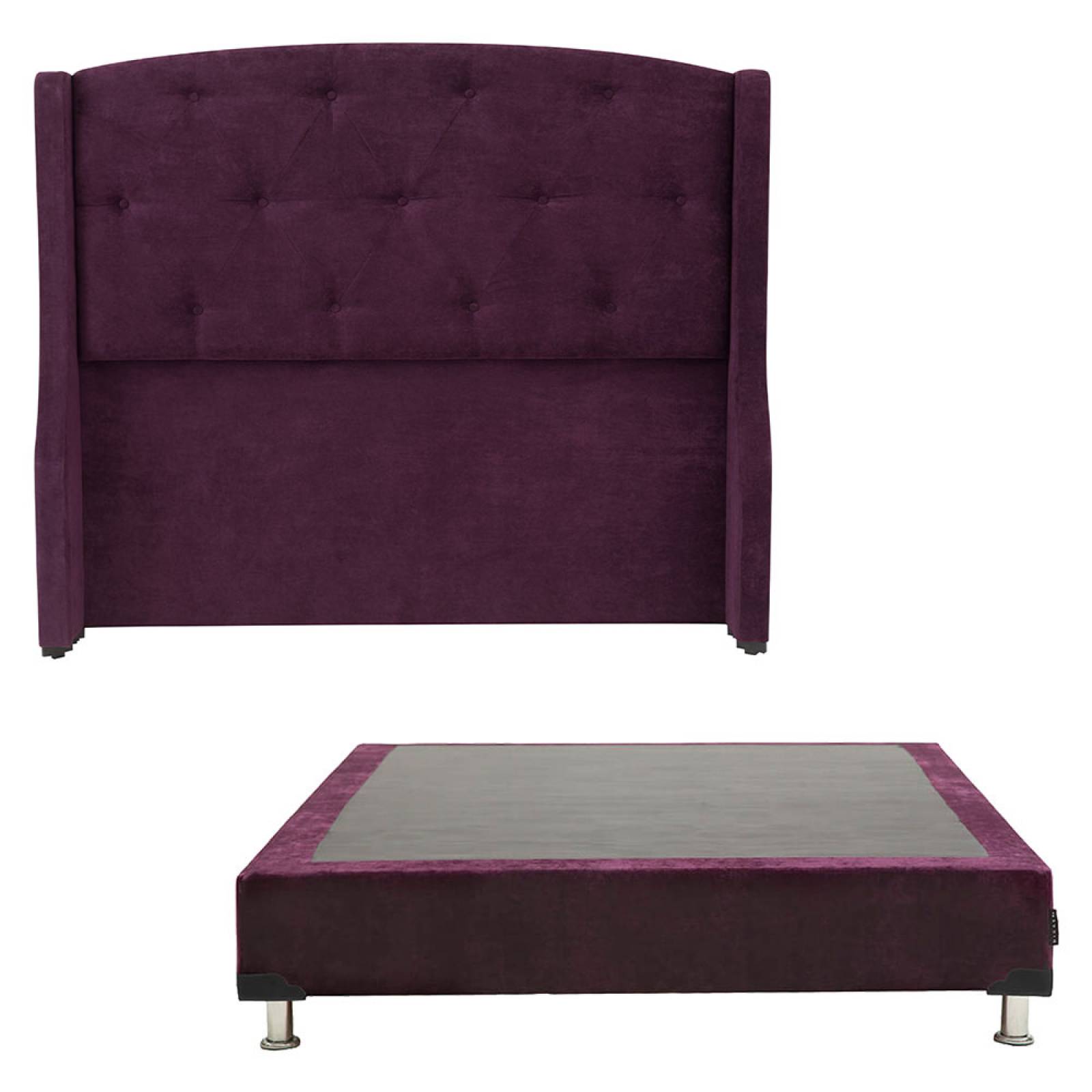 Cabecera Matrimonial Dicasa Zefyr con Box Velvet Morado