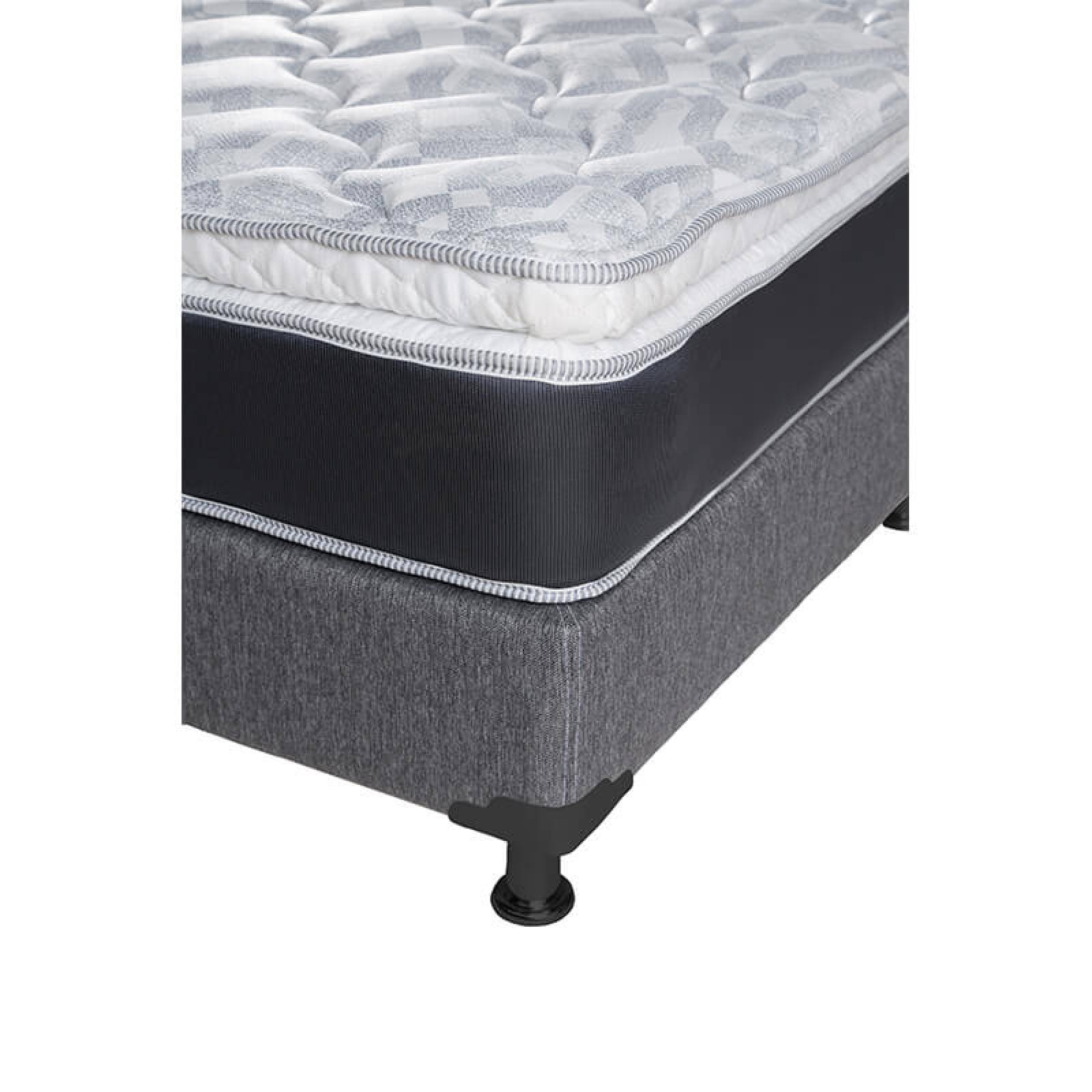 Colchón Spring Air Marte king size con box gris, protector, sábanas y almohada