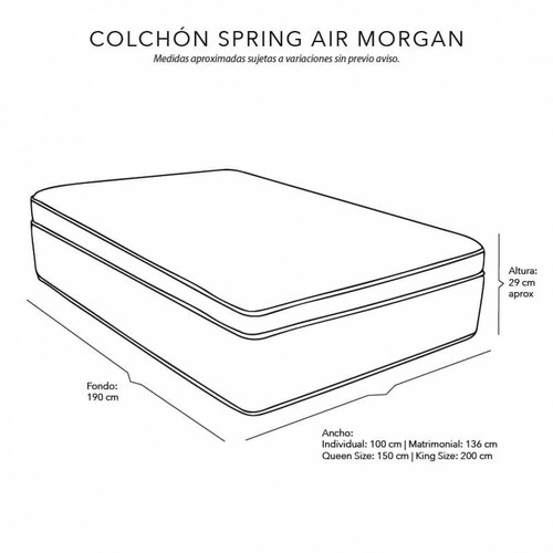 Colchón Queen Size Spring Air Morgan Con Cabecera Dicasa Mary Chocolate