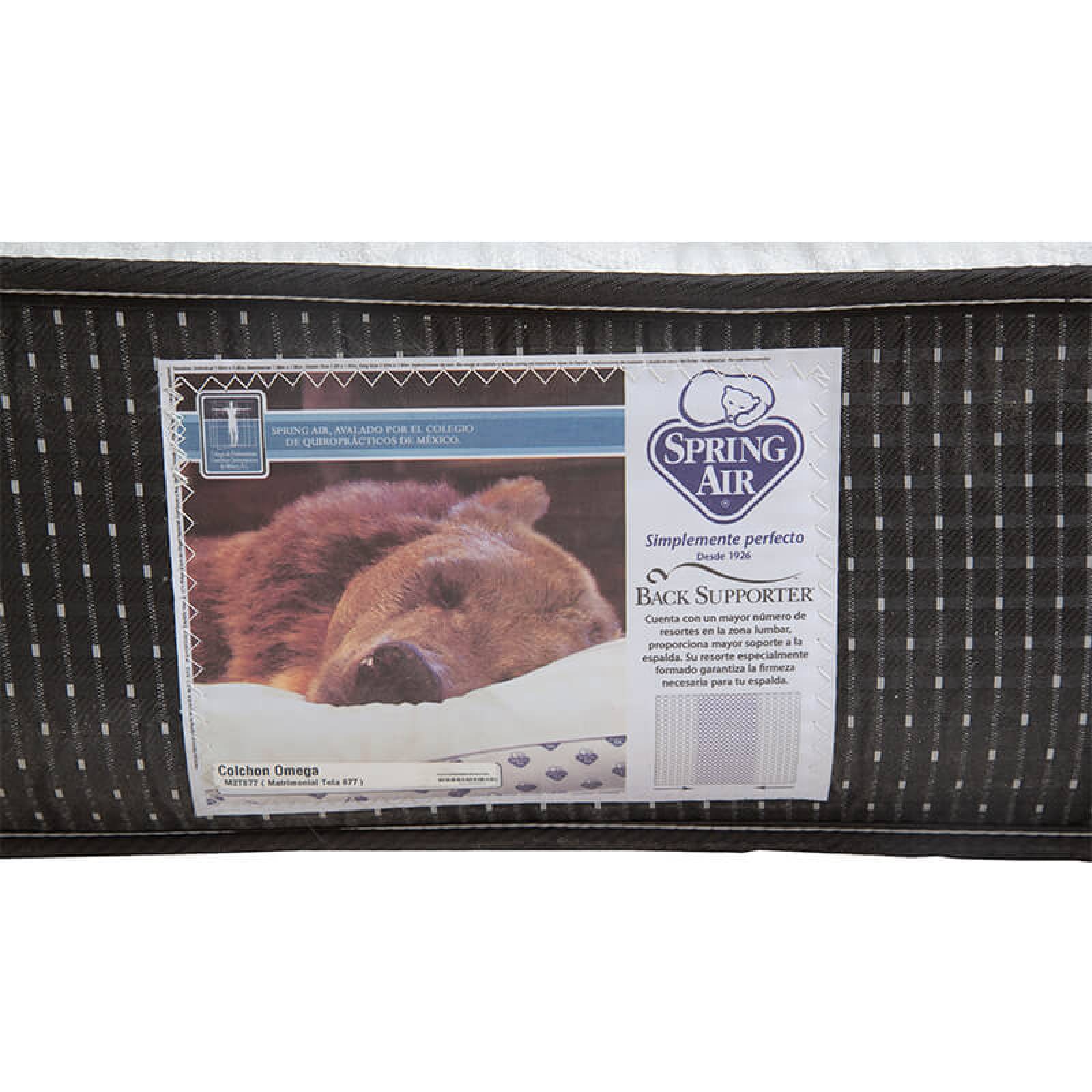 Colchón Queen Size Spring Air Omega Con Cabecera Dicasa Mary Negro