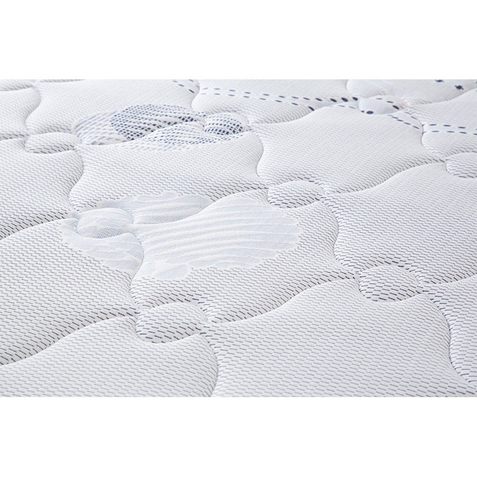 Colchon Queen Size Restonic Trust con Cabecera Titan Mostaza
