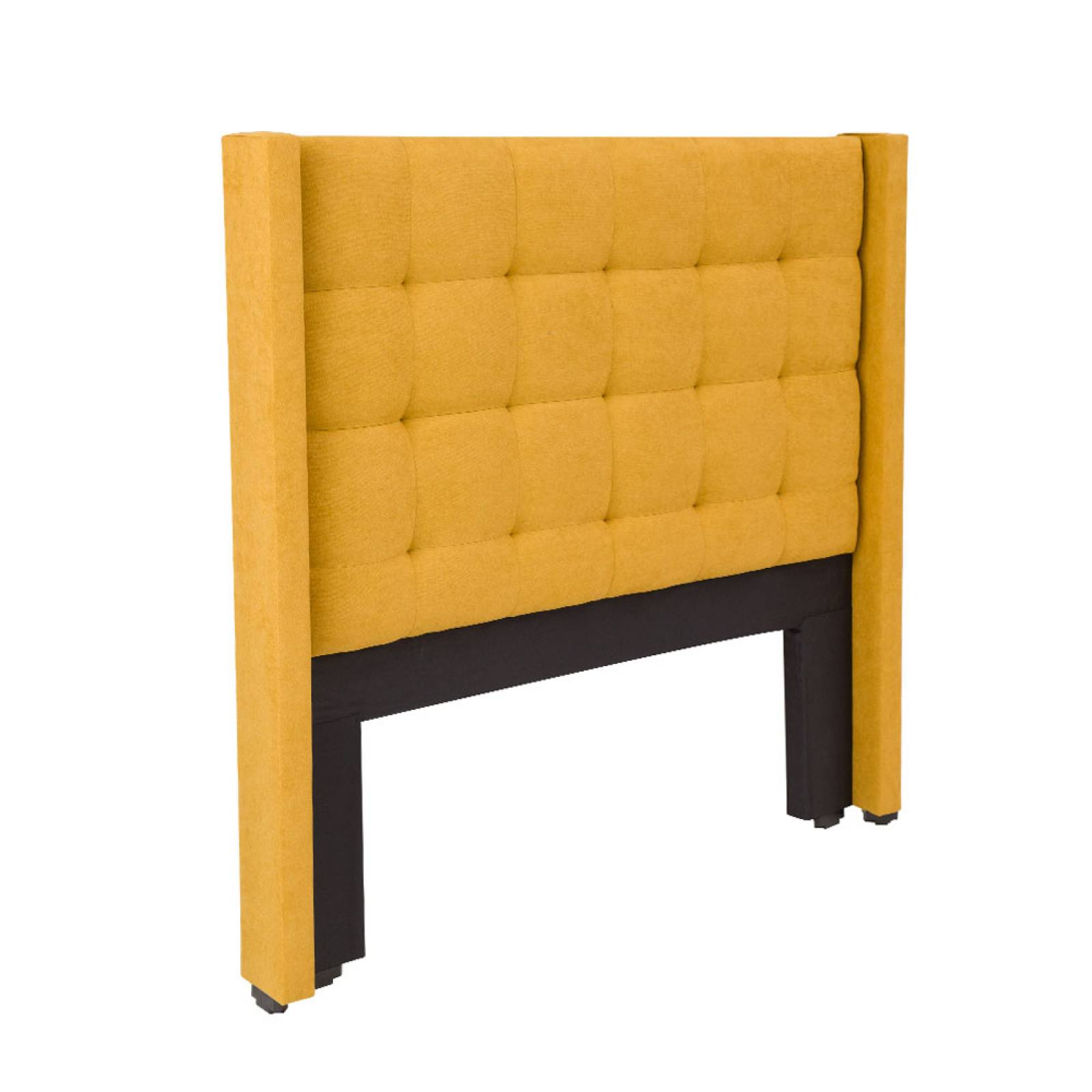 Colchon Queen Size Restonic Trust con Cabecera Titan Mostaza