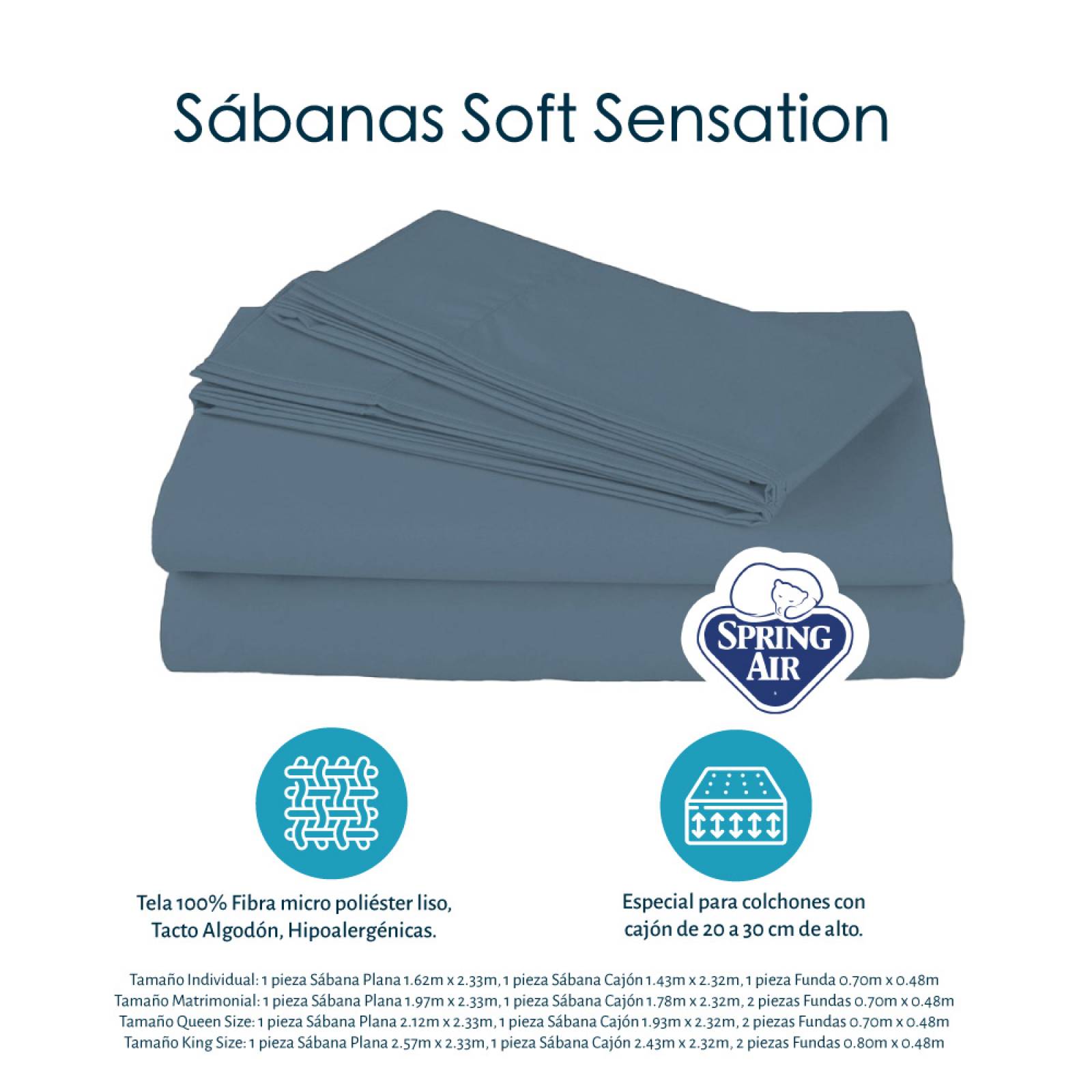 Colchon King Size Restonic Roll con Almohada One, Sabanas y Protector