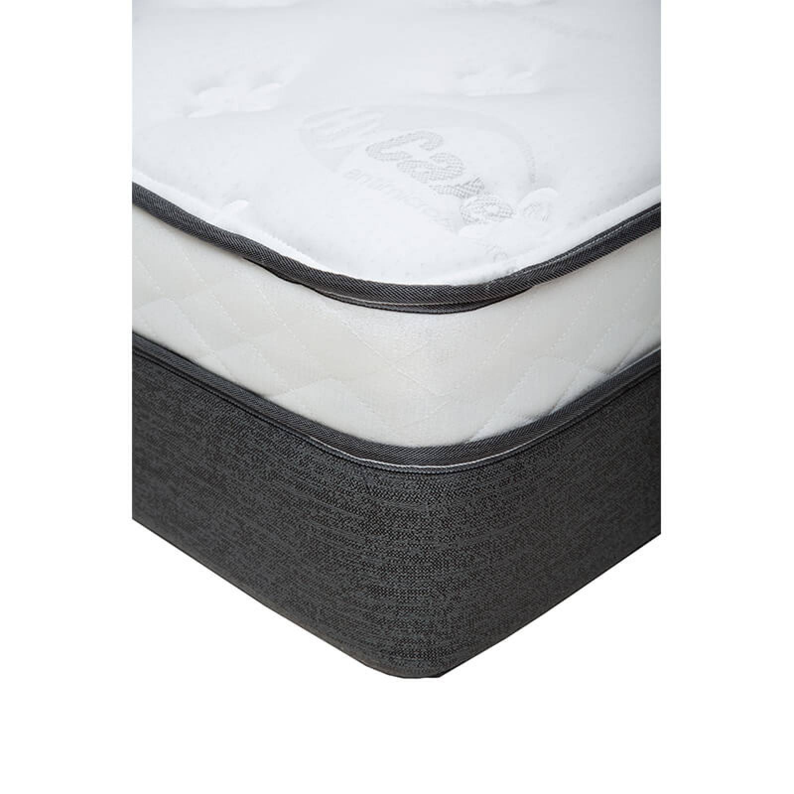 Colchón King Size Spring Air United con Box Gris, Sabanas Softy y Protector