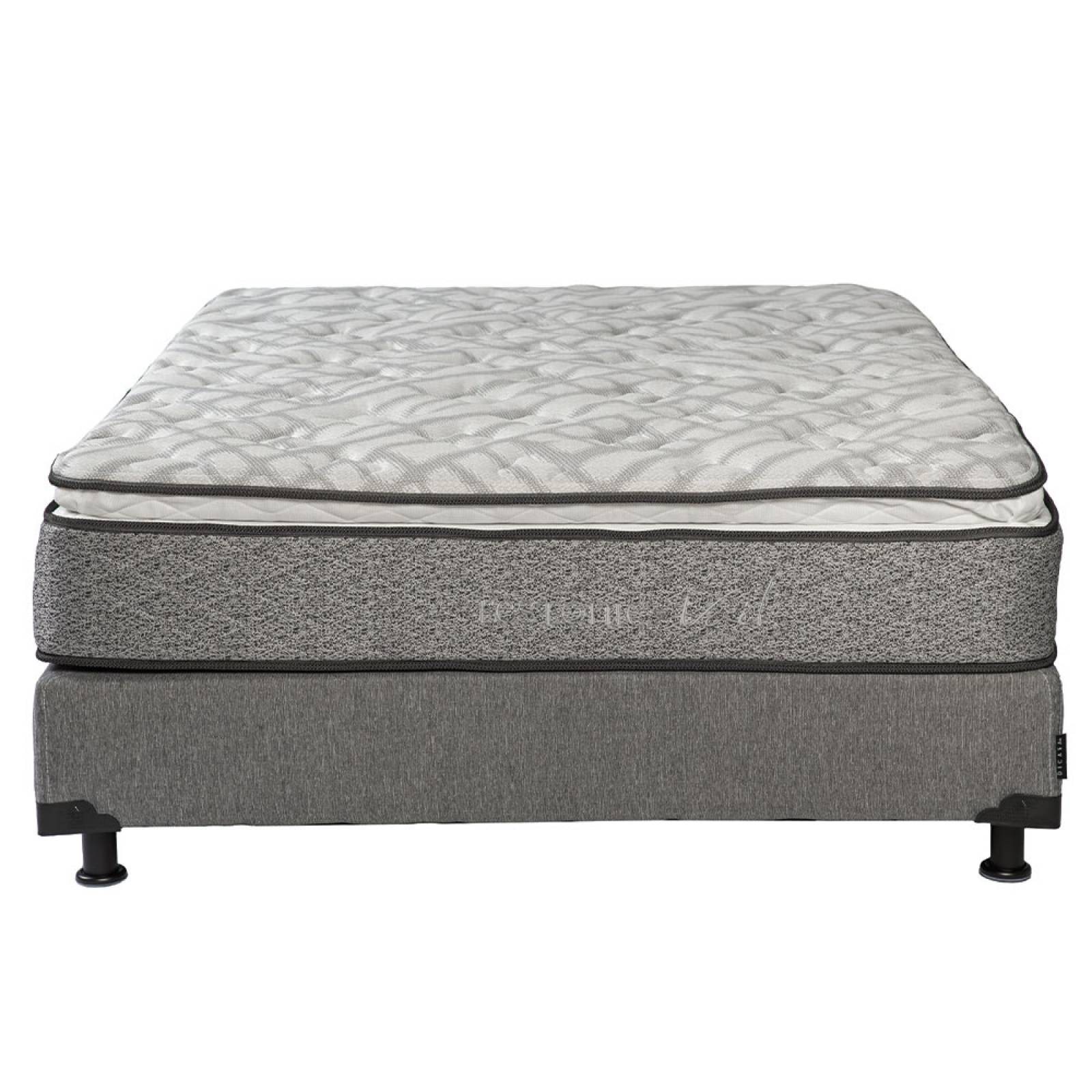 COLCHON DOBLE GRIS CON ALMOHADA 188X137X19