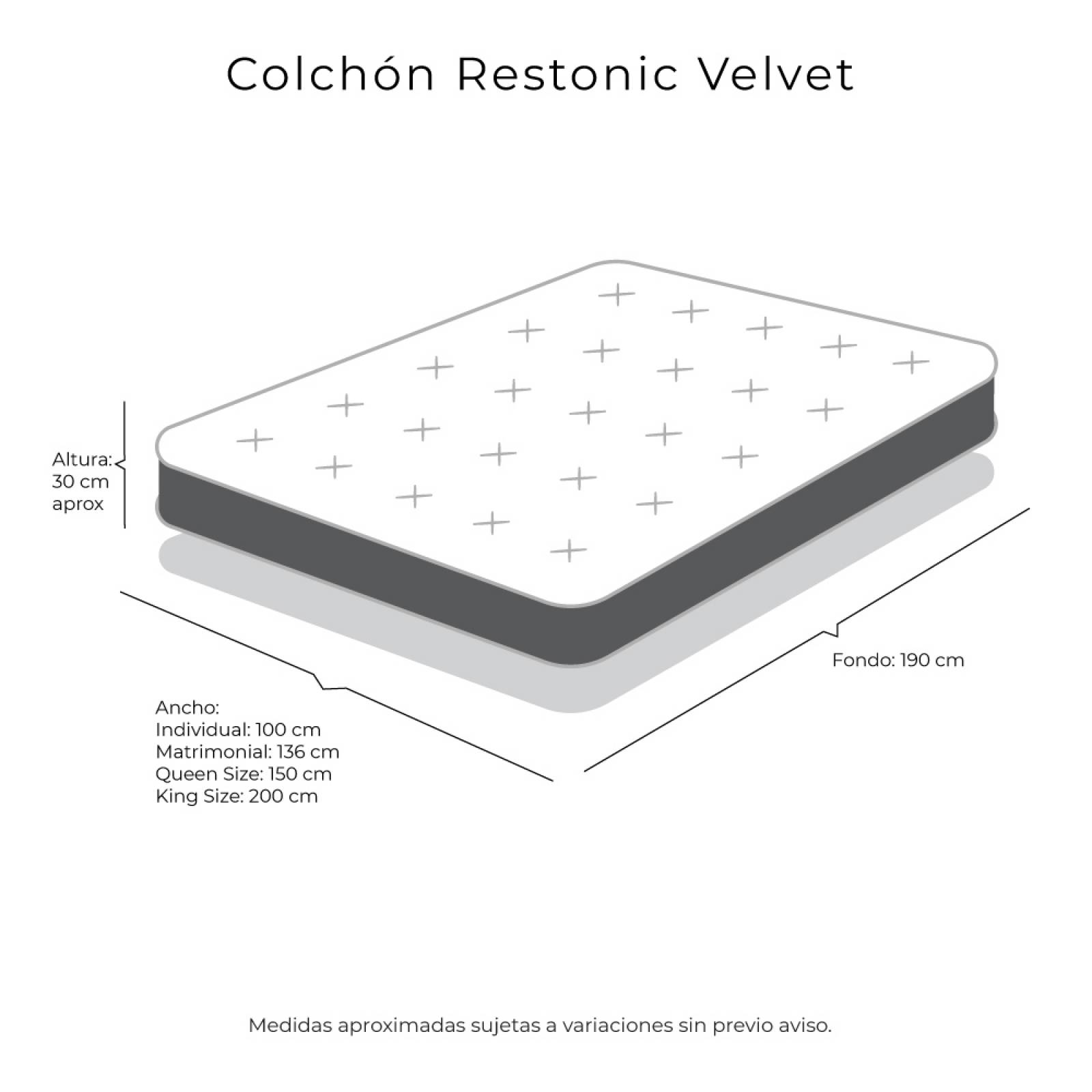 Colchon Individual Restonic Velvet
