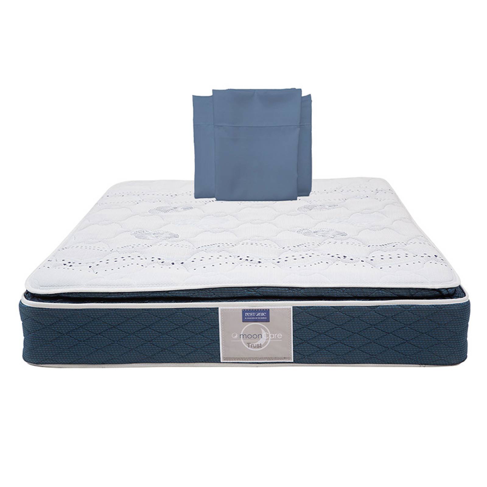 Colchón Queen Size Restonic Trust con Sábanas