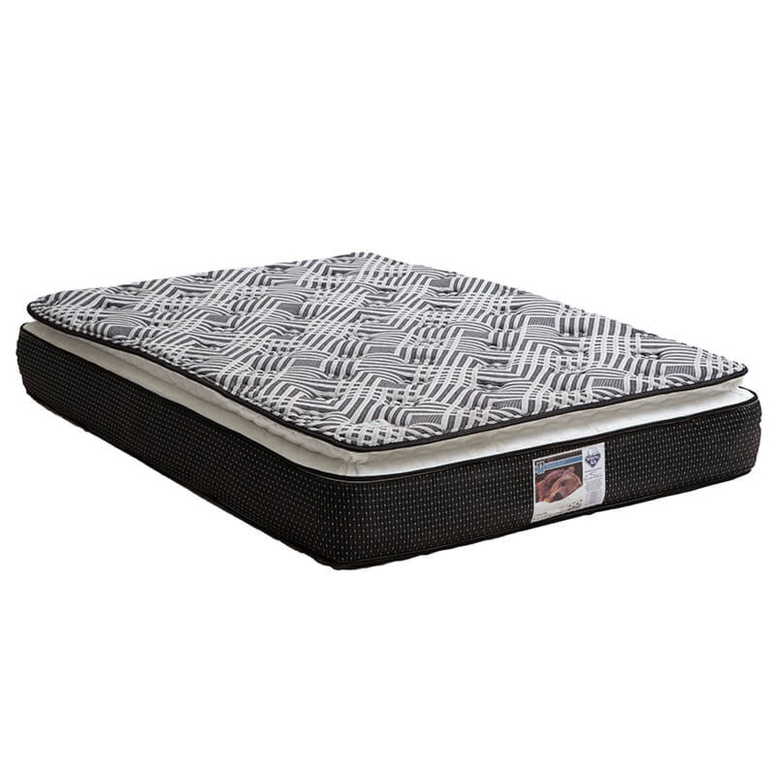 Colchon Matrimonial Spring Air Omega con Box Negro, 2 Almohadas y Protector