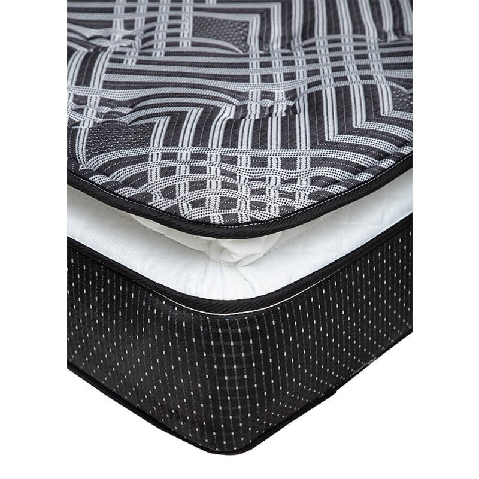 Colchon Matrimonial Spring Air Omega con Box Negro, 2 Almohadas y Protector