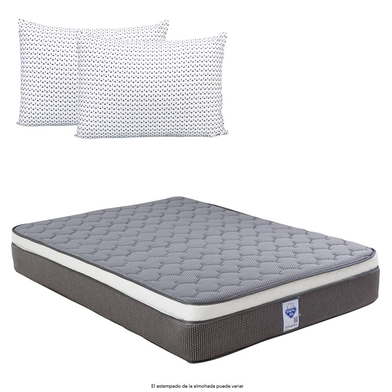 Colchón Spring Air Matrimonial LeMans Con Almohada 2 Pack