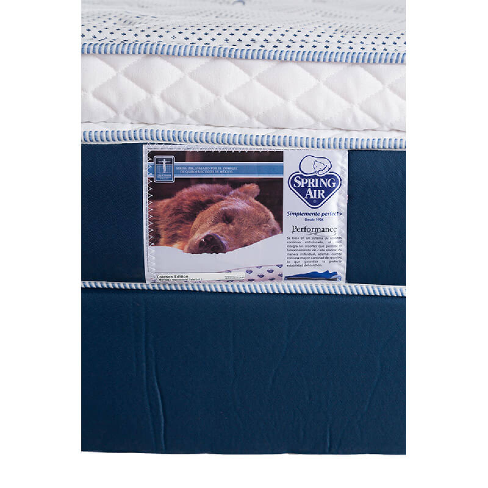 Colchon Individual Spring Air Edition Con Box Azul