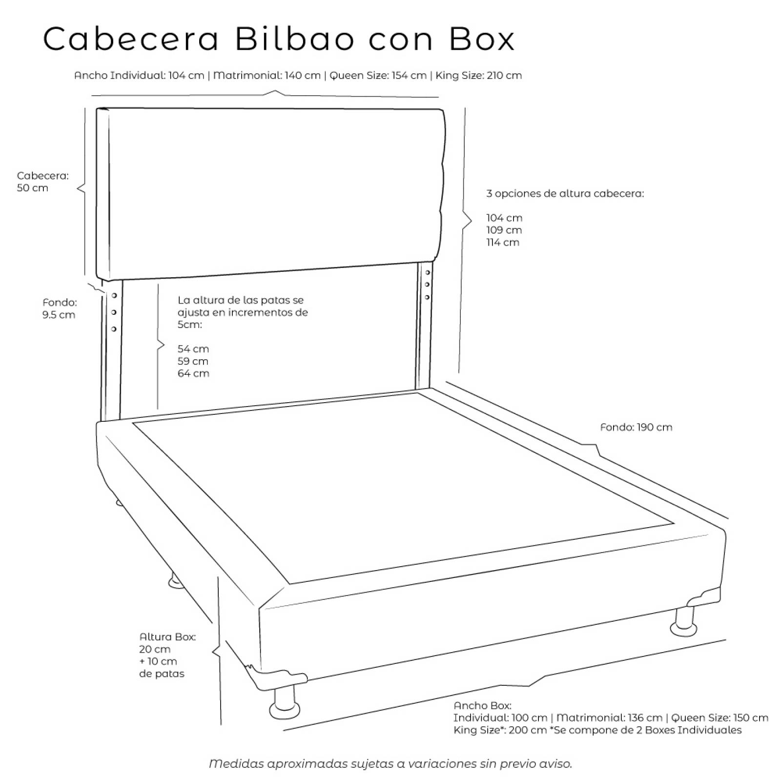Colchon Matrimonial Spring Air Monaco Con Cabecera Bilbao y Box Pink