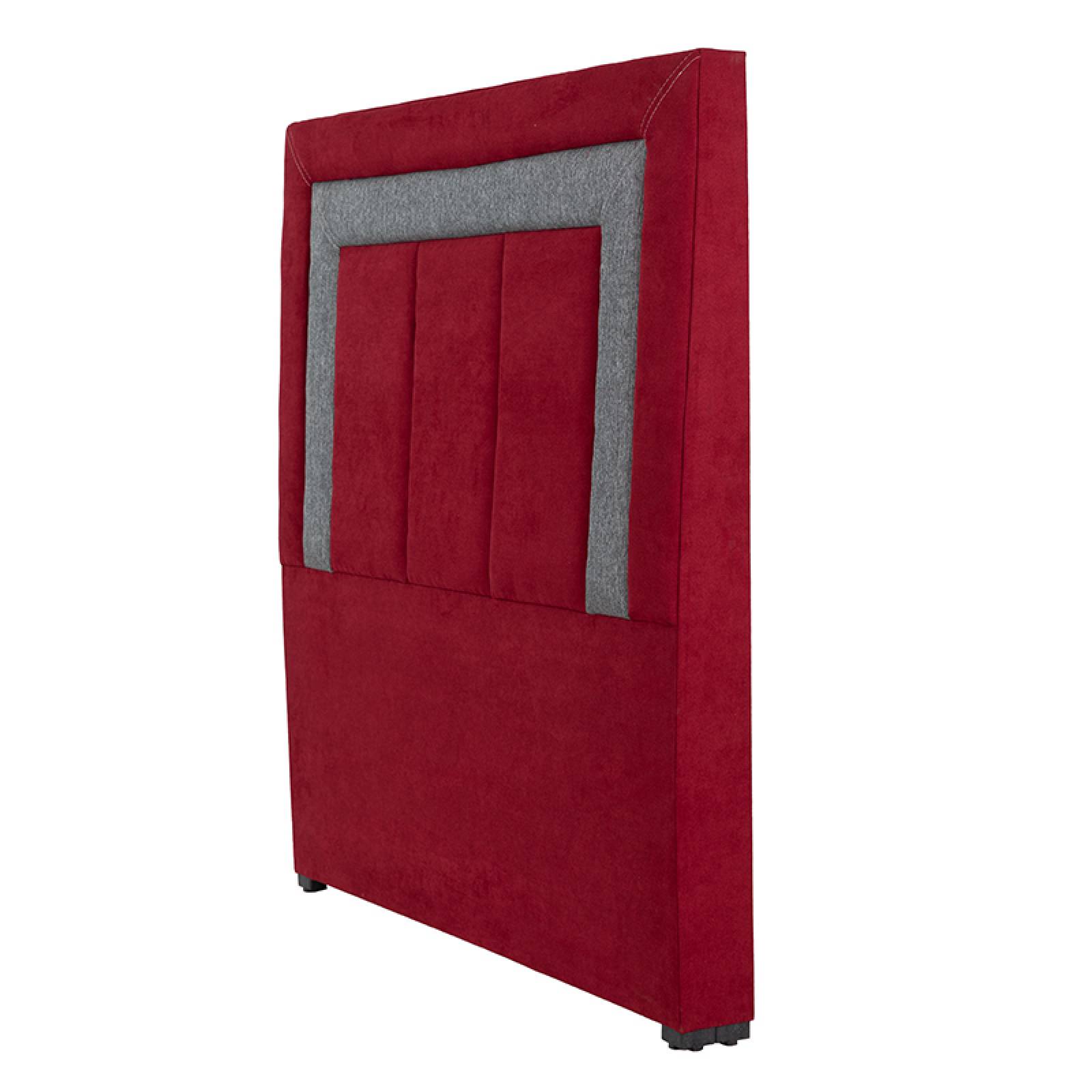 Colchon Matrimonial Restonic Trust Con Cabecera Bora y Box Rojo Con Gris