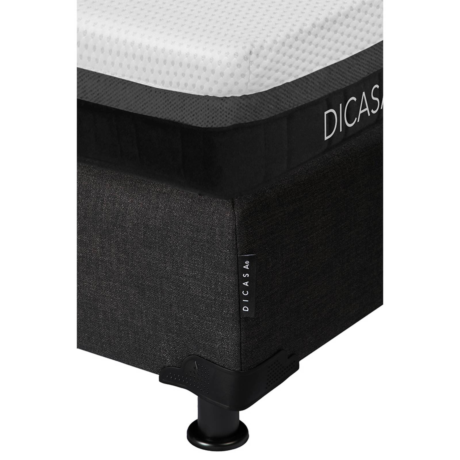 Colchon Matrimonial InaBox Con Box Negro y Sabanas Softy.