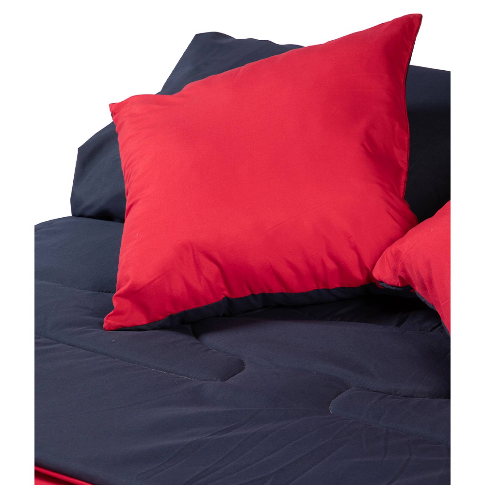 Set Edredon individual Dicasa Couzy Doble Vista Azul con Rojo