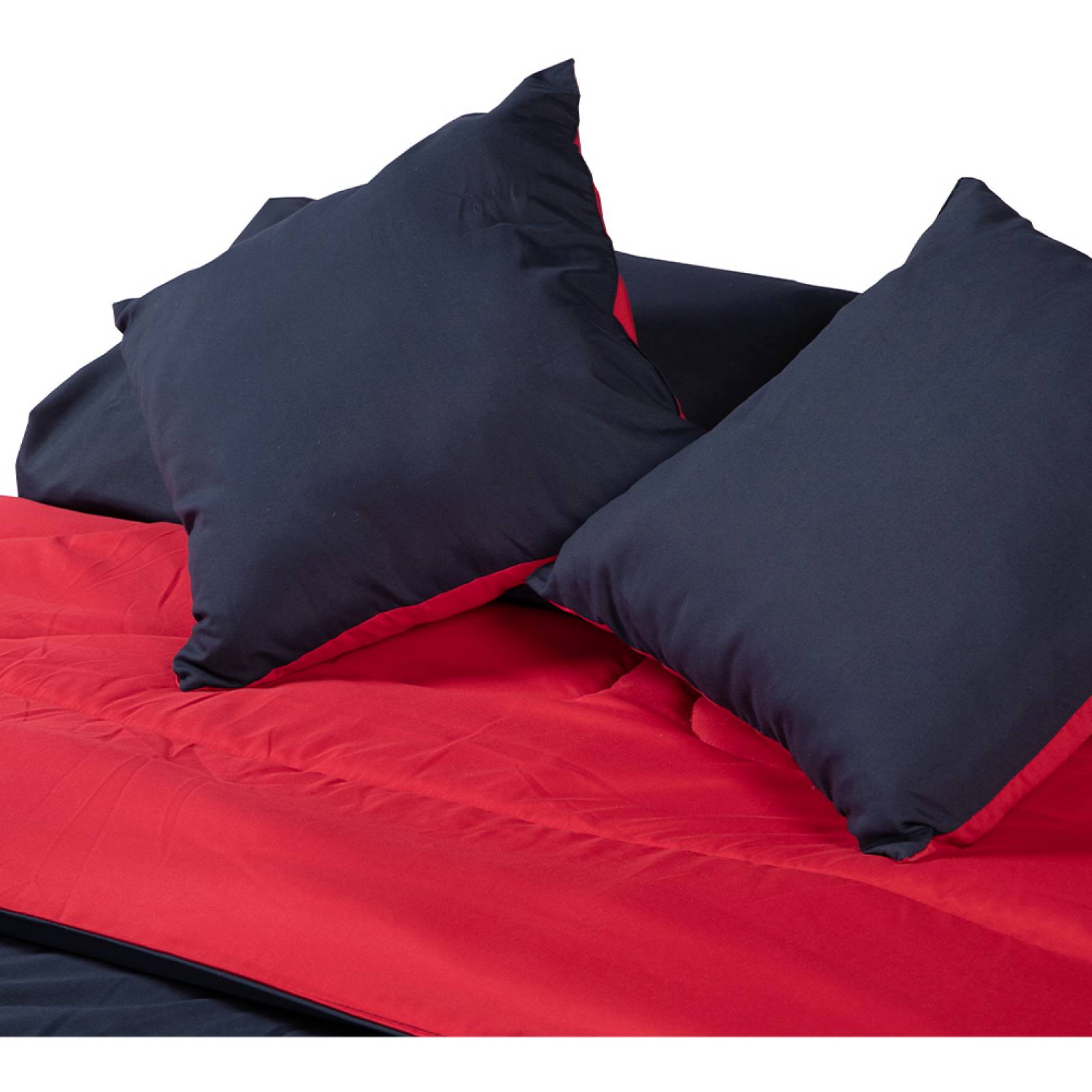 Set Edredon individual Dicasa Couzy Doble Vista Azul con Rojo