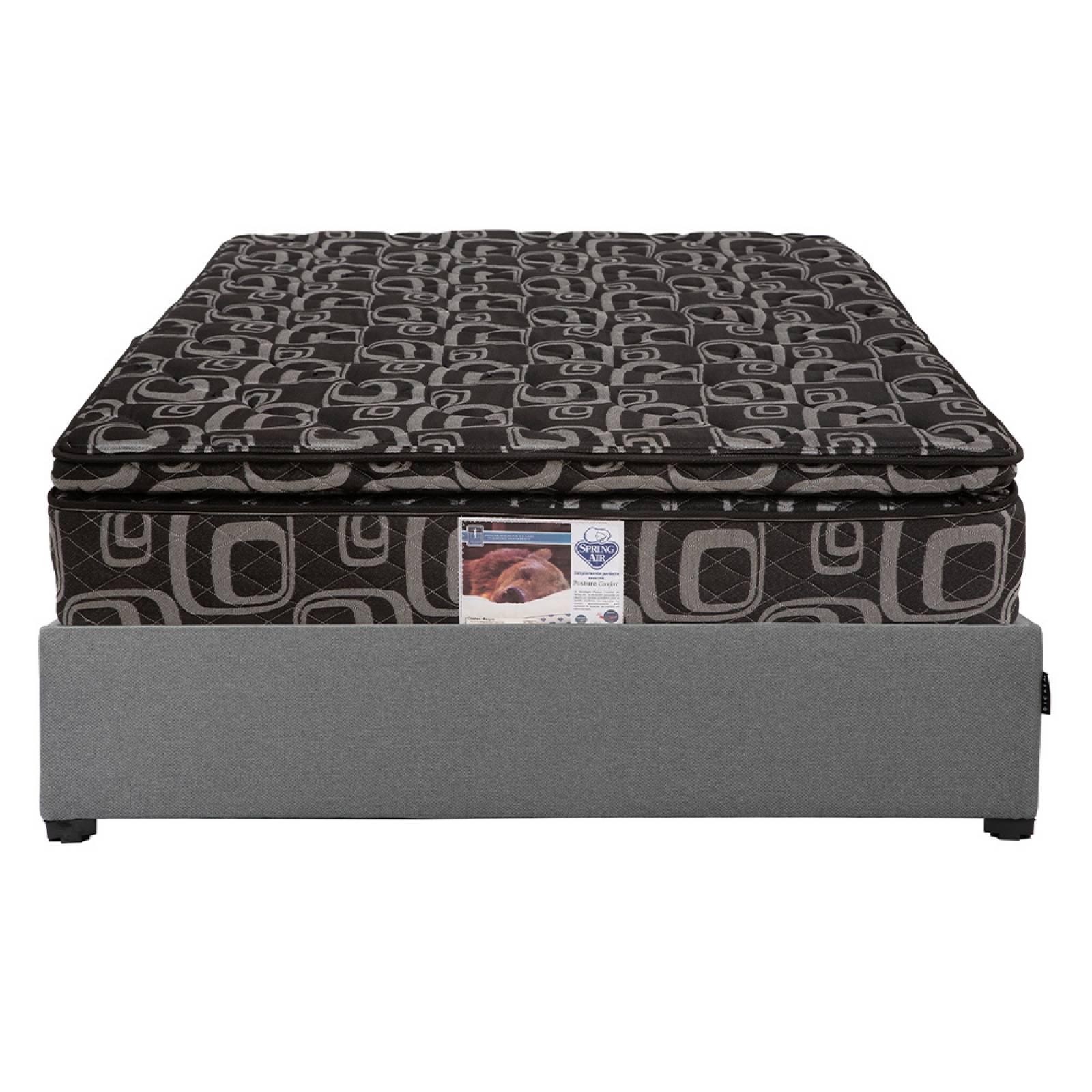 Colchón Matrimonial Spring Air Morgan con Base Cama Dicasa Orleans Gris