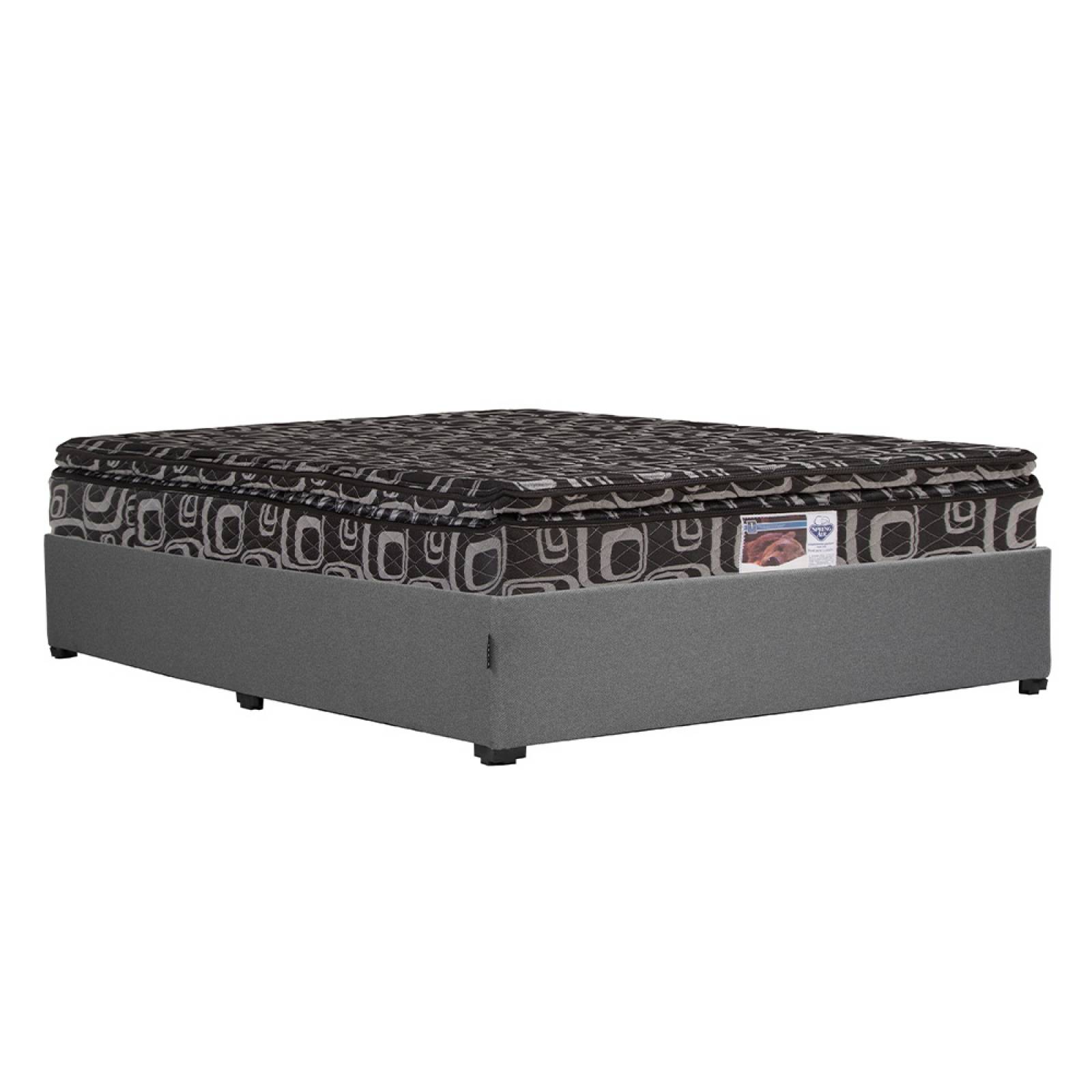 Colchón Matrimonial Spring Air Morgan con Base Cama Dicasa Orleans Gris