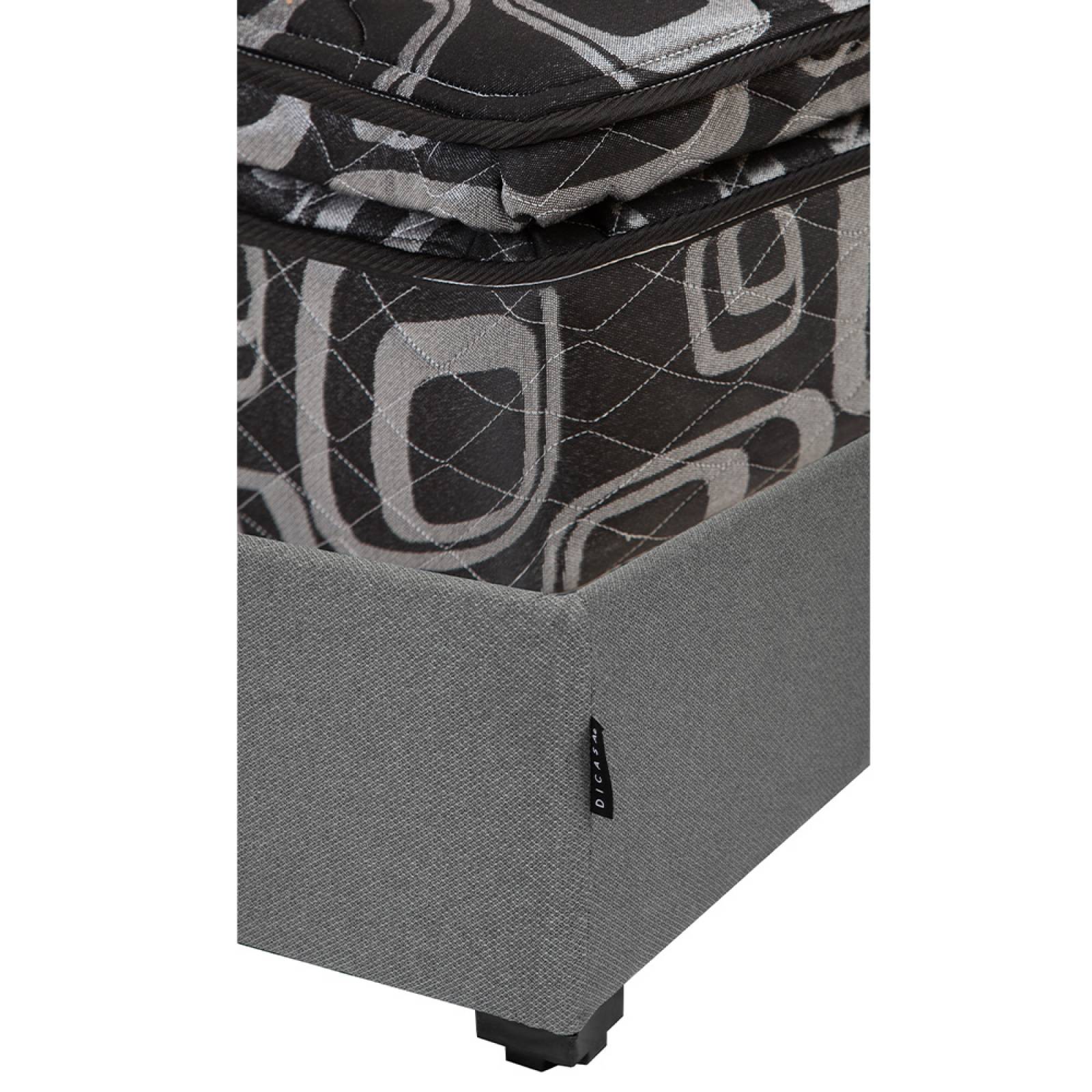 Colchón Matrimonial Spring Air Morgan con Base Cama Dicasa Orleans Gris