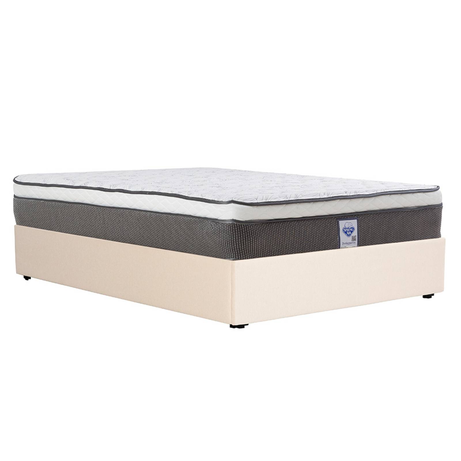 Colchón Matrimonial Spring Air Le Mans con Base Cama Dicasa Colt Beige Claro