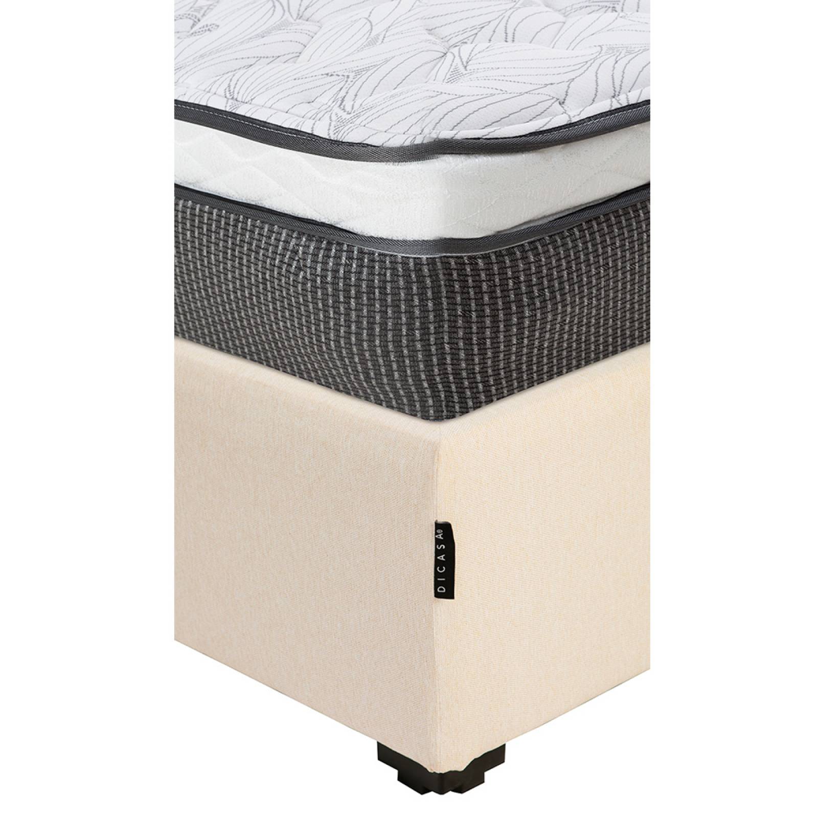 Colchón Matrimonial Spring Air Le Mans con Base Cama Dicasa Colt Beige Claro