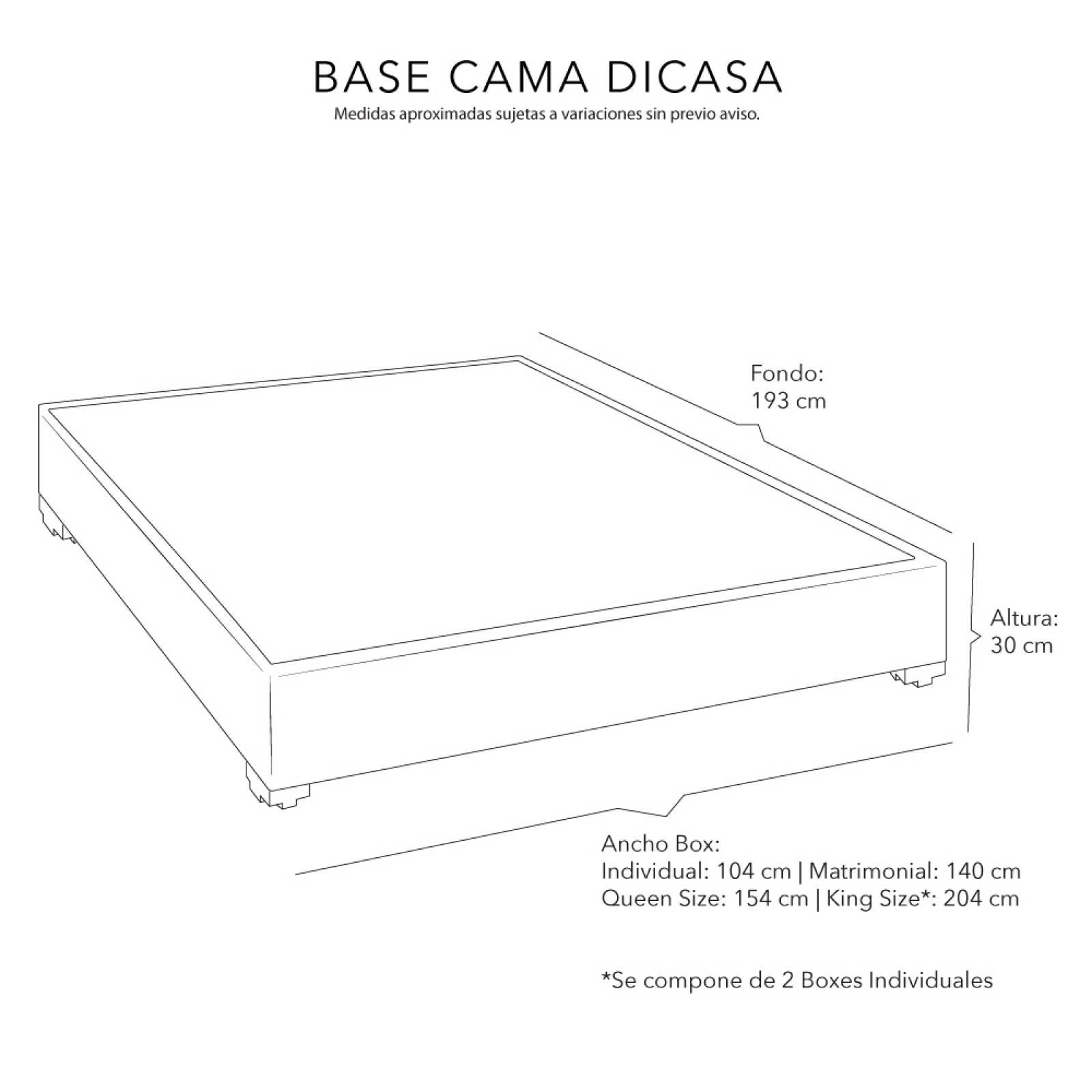 Base Cama Individual Dicasa Kuant Gris