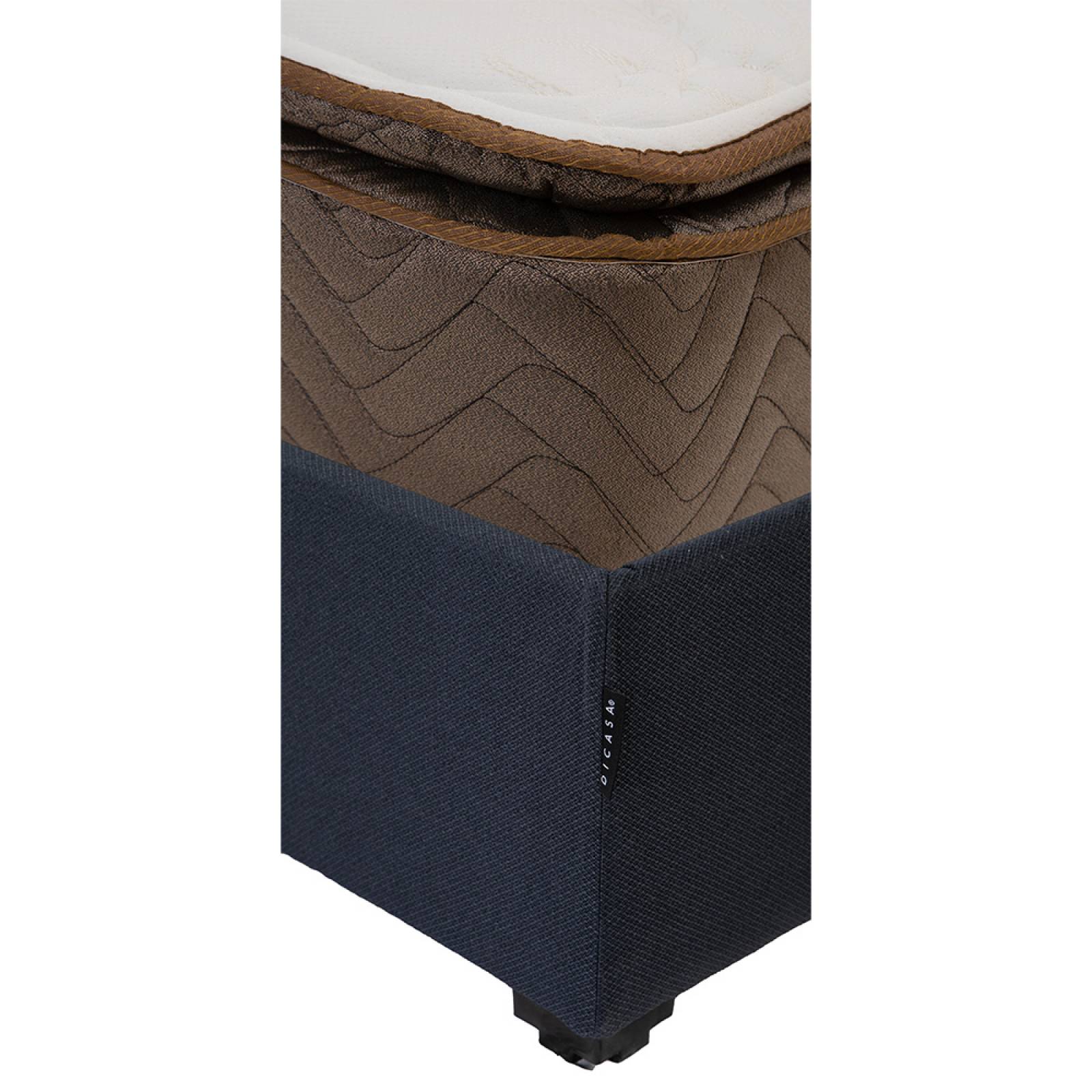 Colchón King Size Restonic Nautilus con Base Cama Dicasa Orleans Azul