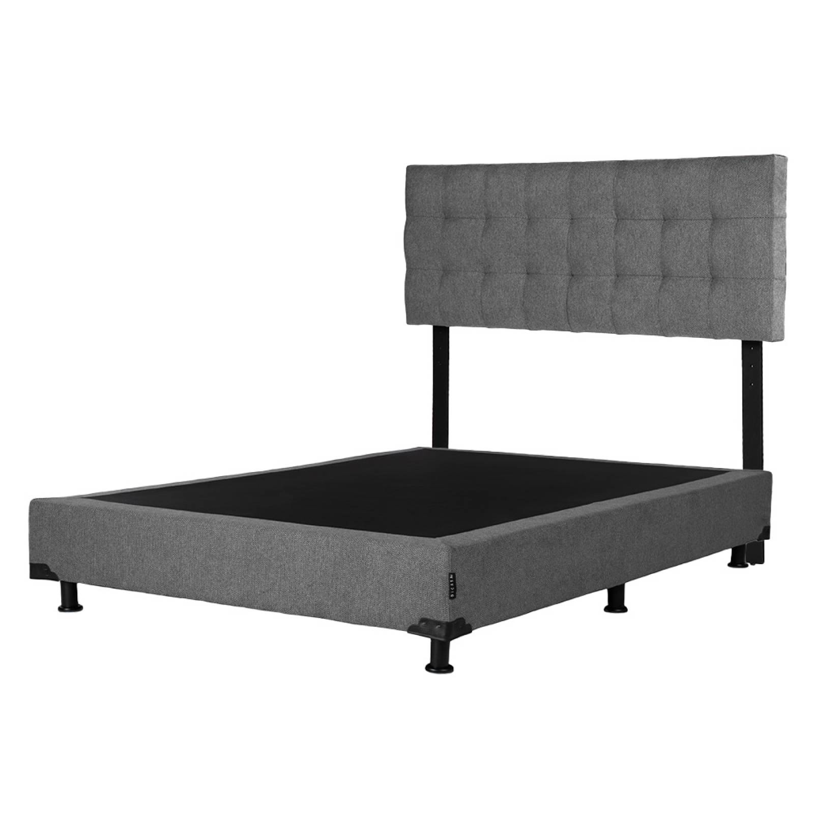 Colchón Matrimonial Restonic Roll con Cabecera Dicasa Catania y Box Rivoli Gris