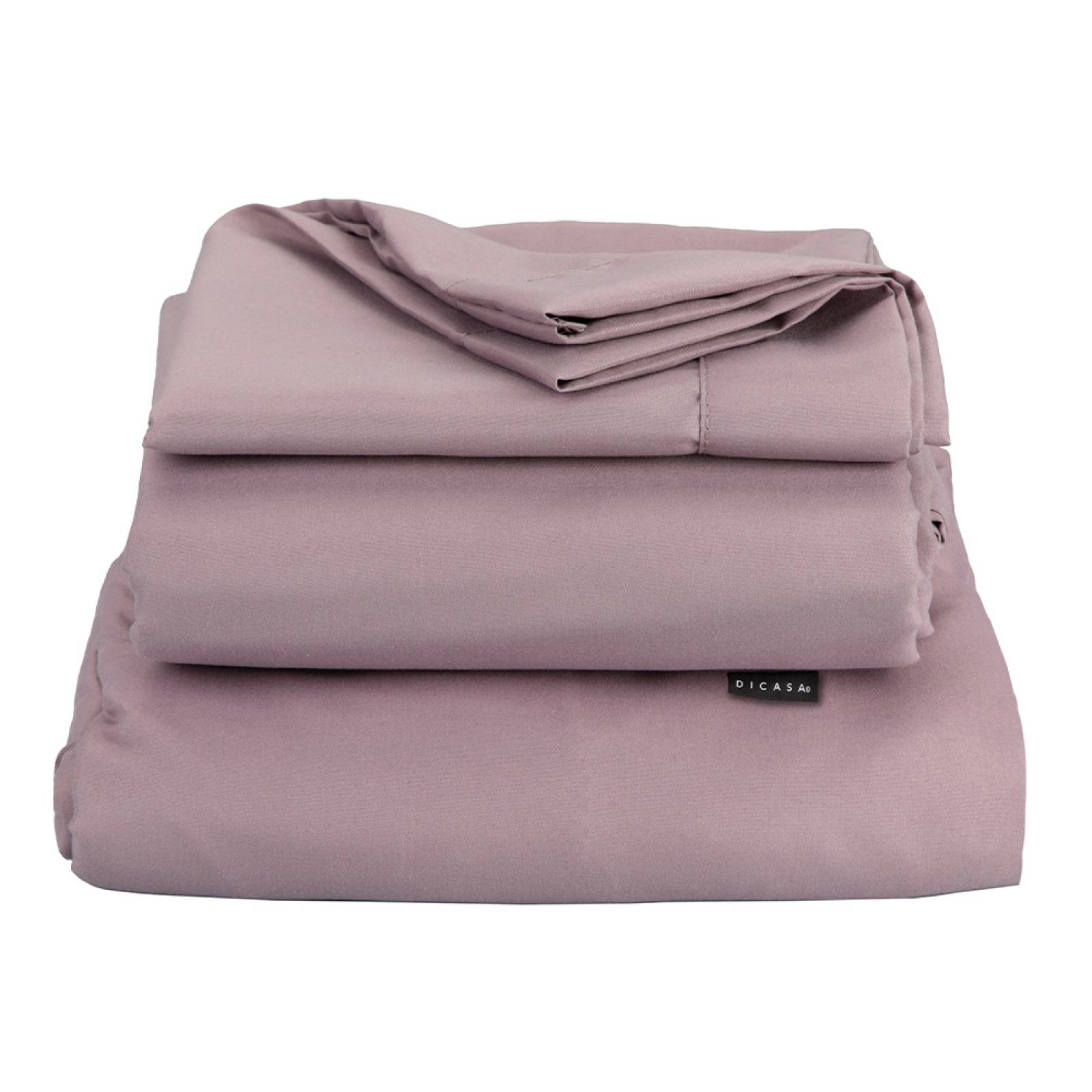 Set Edredón Individual Dicasa Couzy Lila con Gris Doble Vista con Sabanas, Protector y Almohada