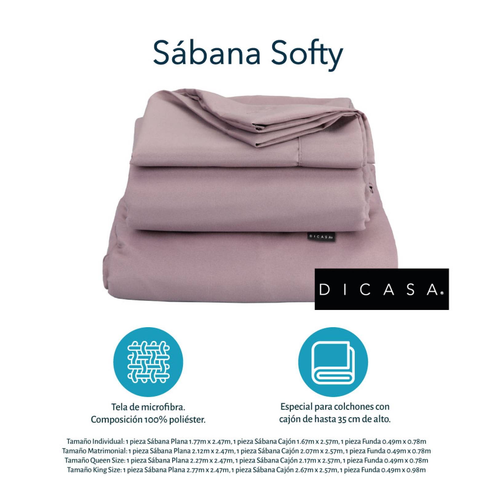 Set Edredón Individual Dicasa Couzy Lila con Gris Doble Vista con Sabanas, Protector y Almohada