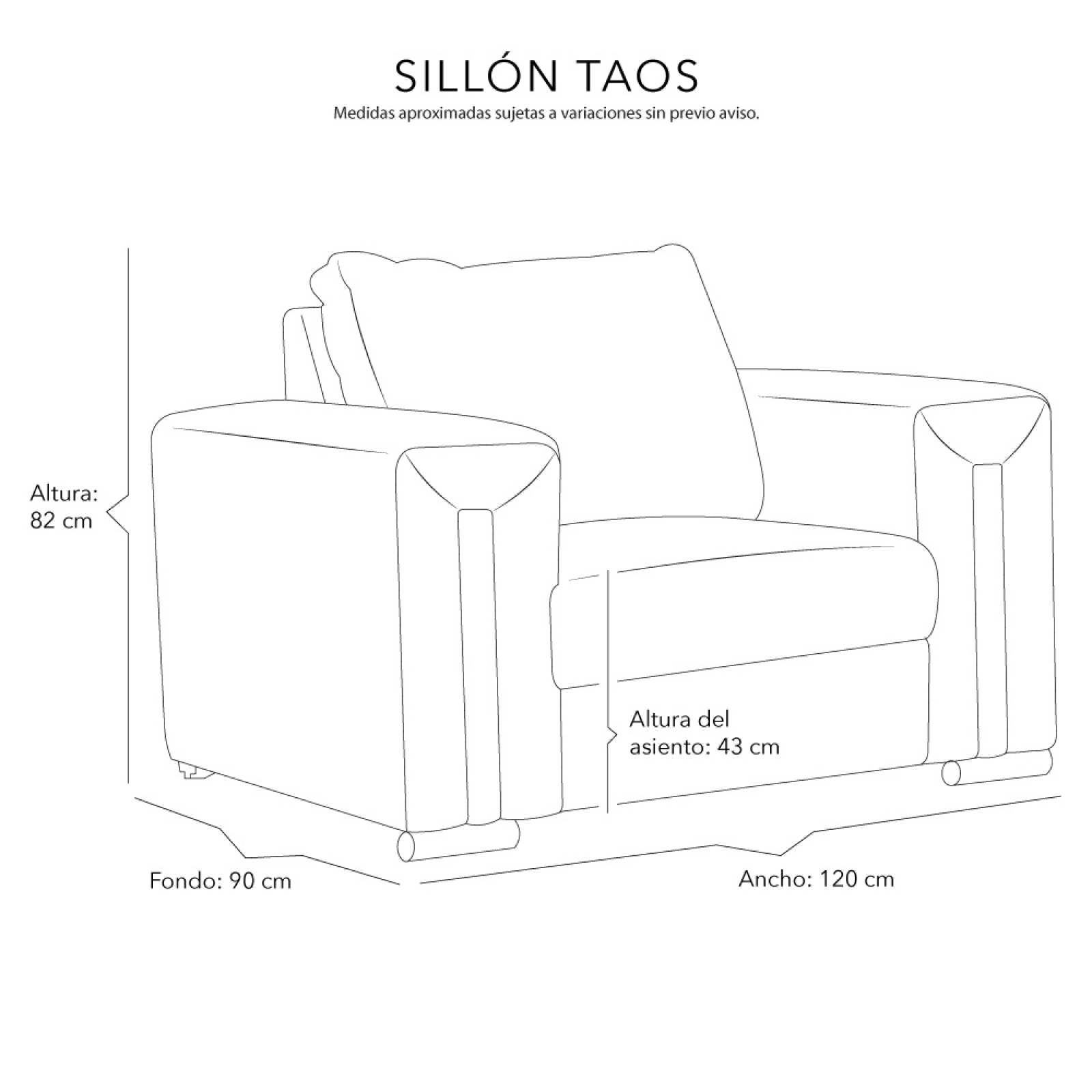 Sillon 1 Plaza Dicasa Taos Plata. Entregas solo CDMX y AM