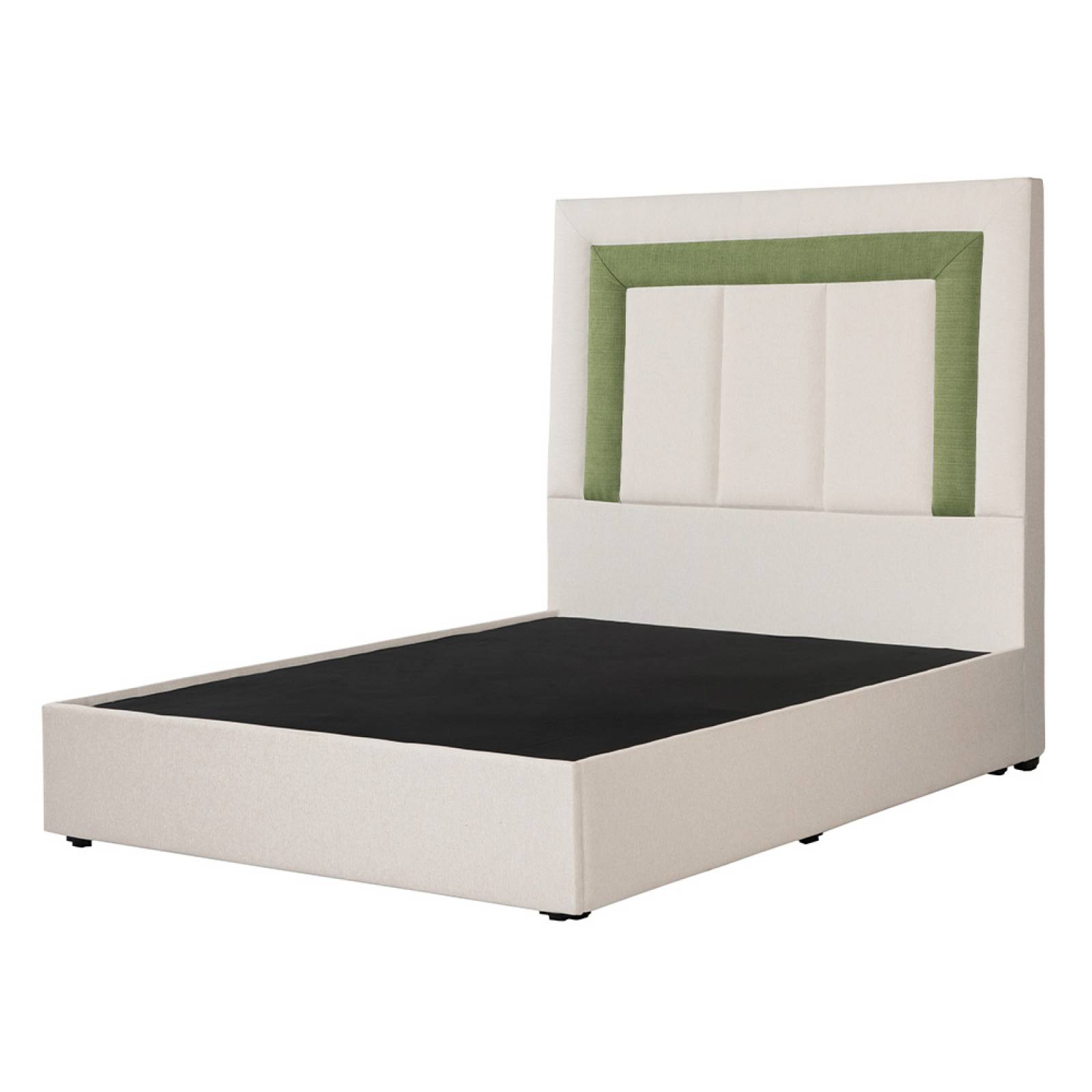 Cabecera King Size Dicasa Bora con Base Cama Beige con Verde