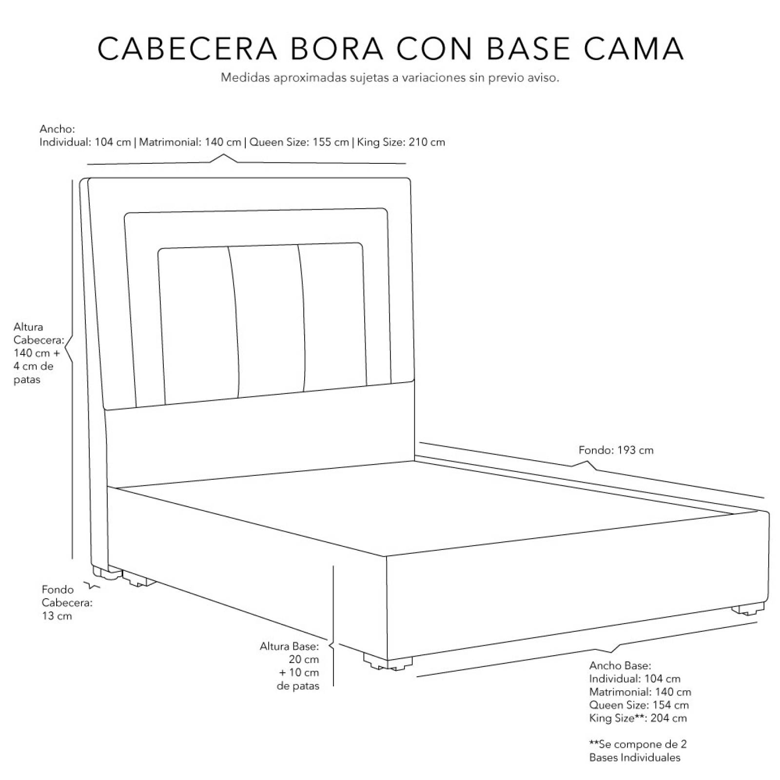 Cabecera King Size Dicasa Bora con Base Cama Beige con Verde