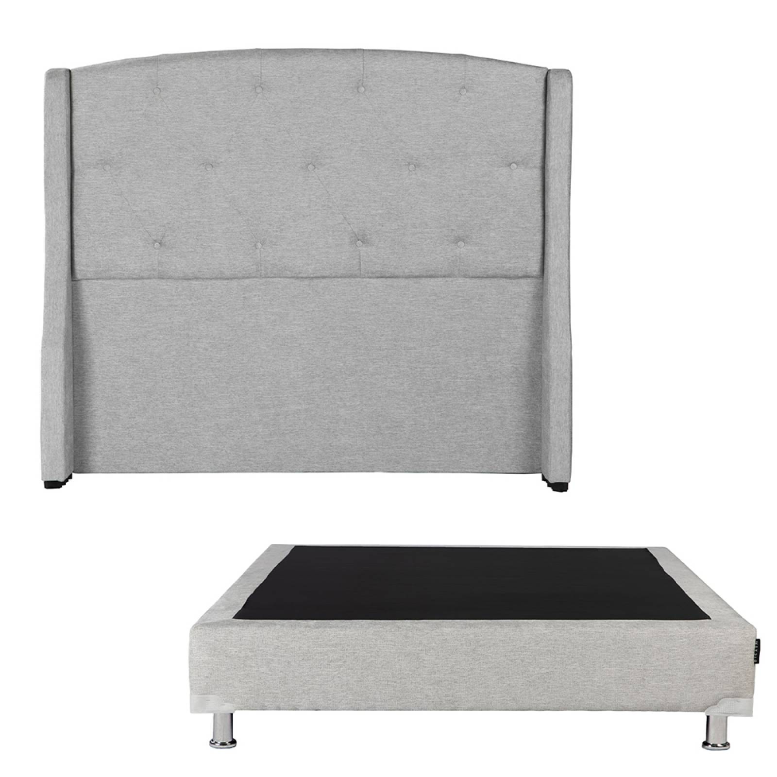 Cabecera Queen Size Dicasa Zefyr con Box Niza Plata