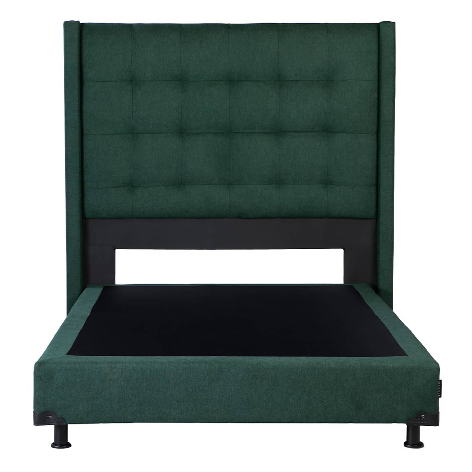 Colchón Matrimonial Spring Air LeMans con Cabecera Dicasa Titan y Box Verde Imperio