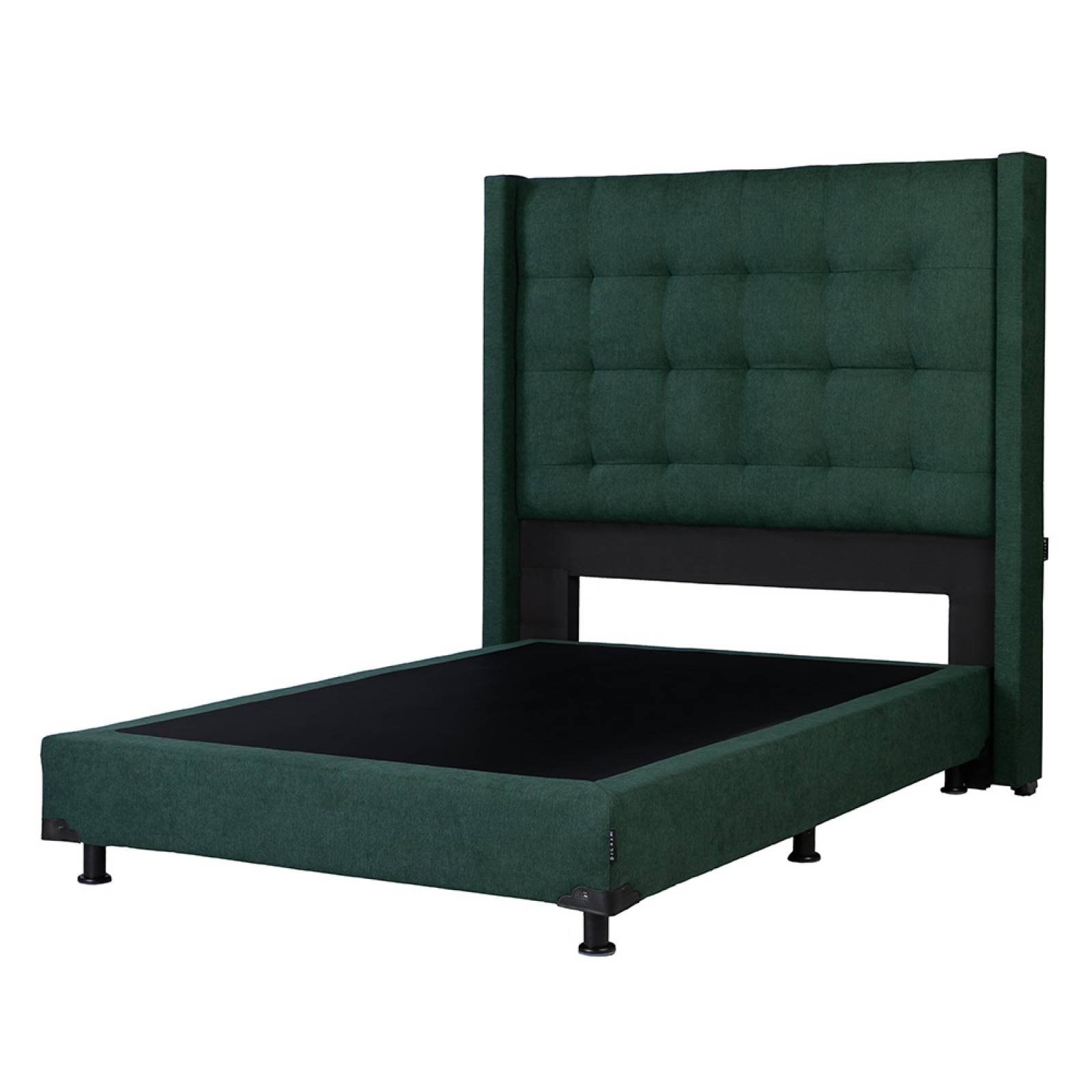 Colchón Matrimonial Spring Air LeMans con Cabecera Dicasa Titan y Box Verde Imperio